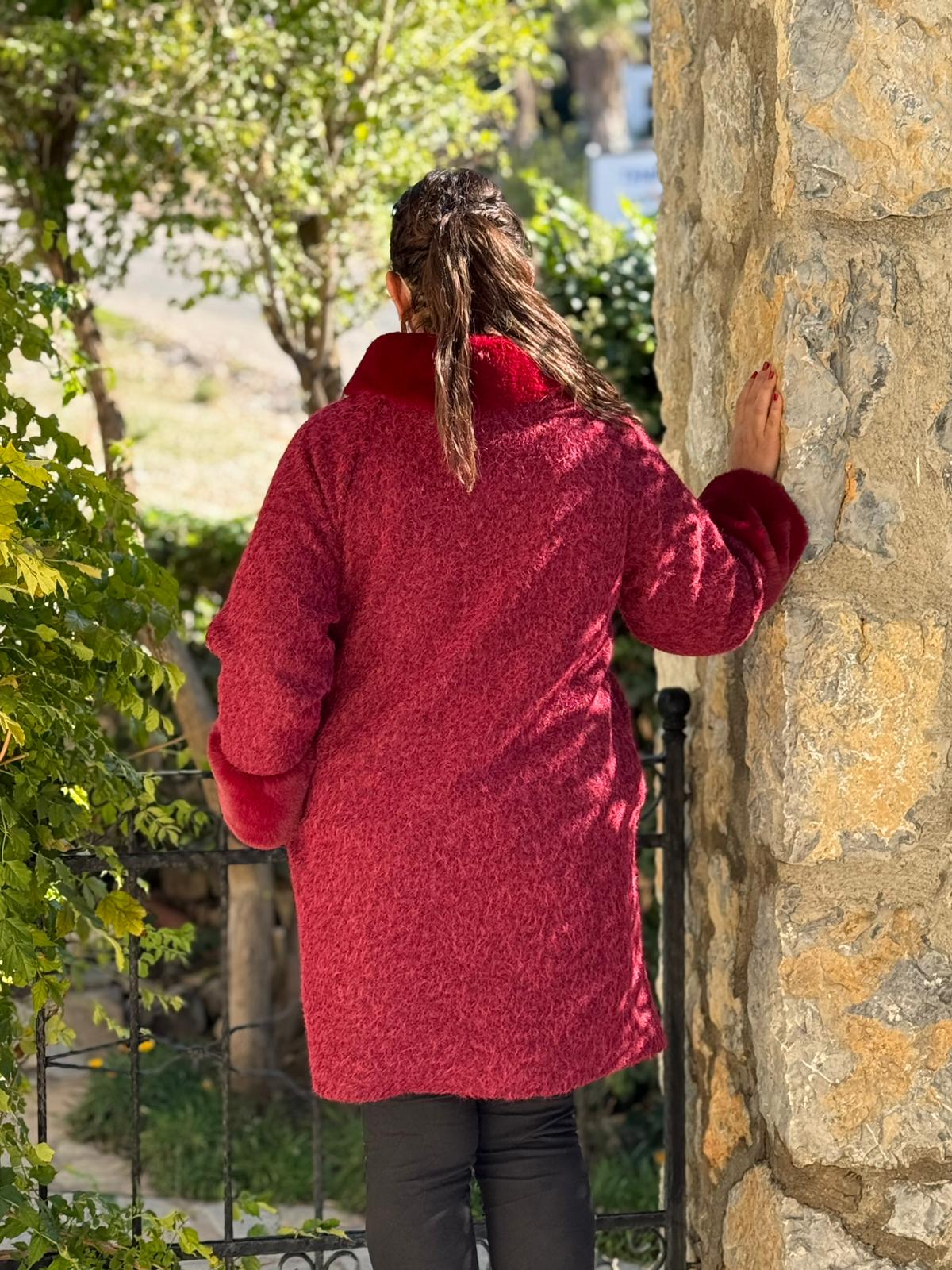 N2238 Abrigo Napa Leopardo Cremallera Negro