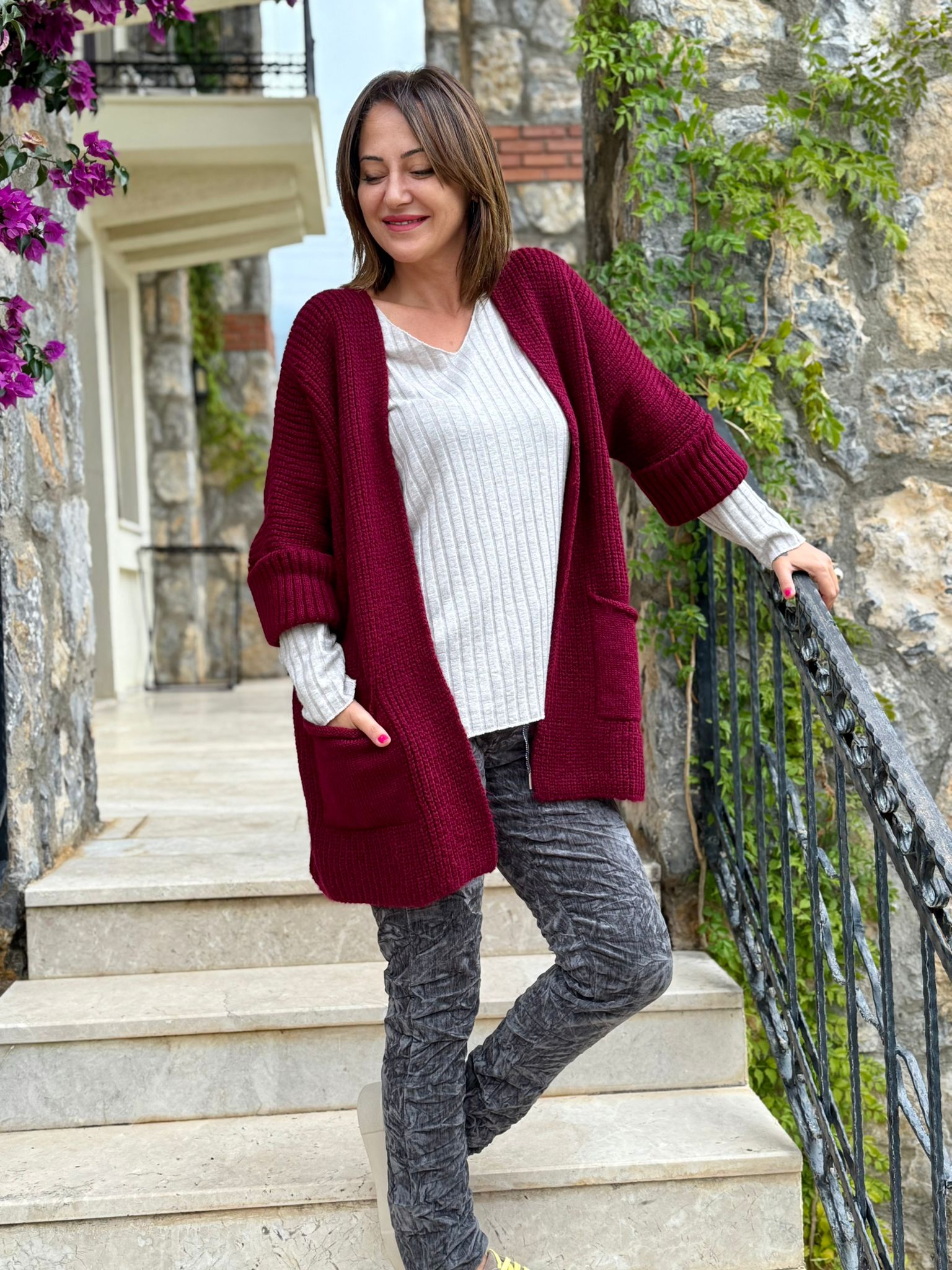 Sc2403 Jersey De Punto Lavado Marrón