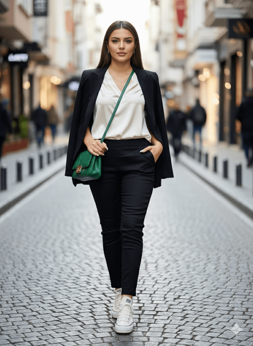 AY17001 Likralı Coton Pantolon Siyah