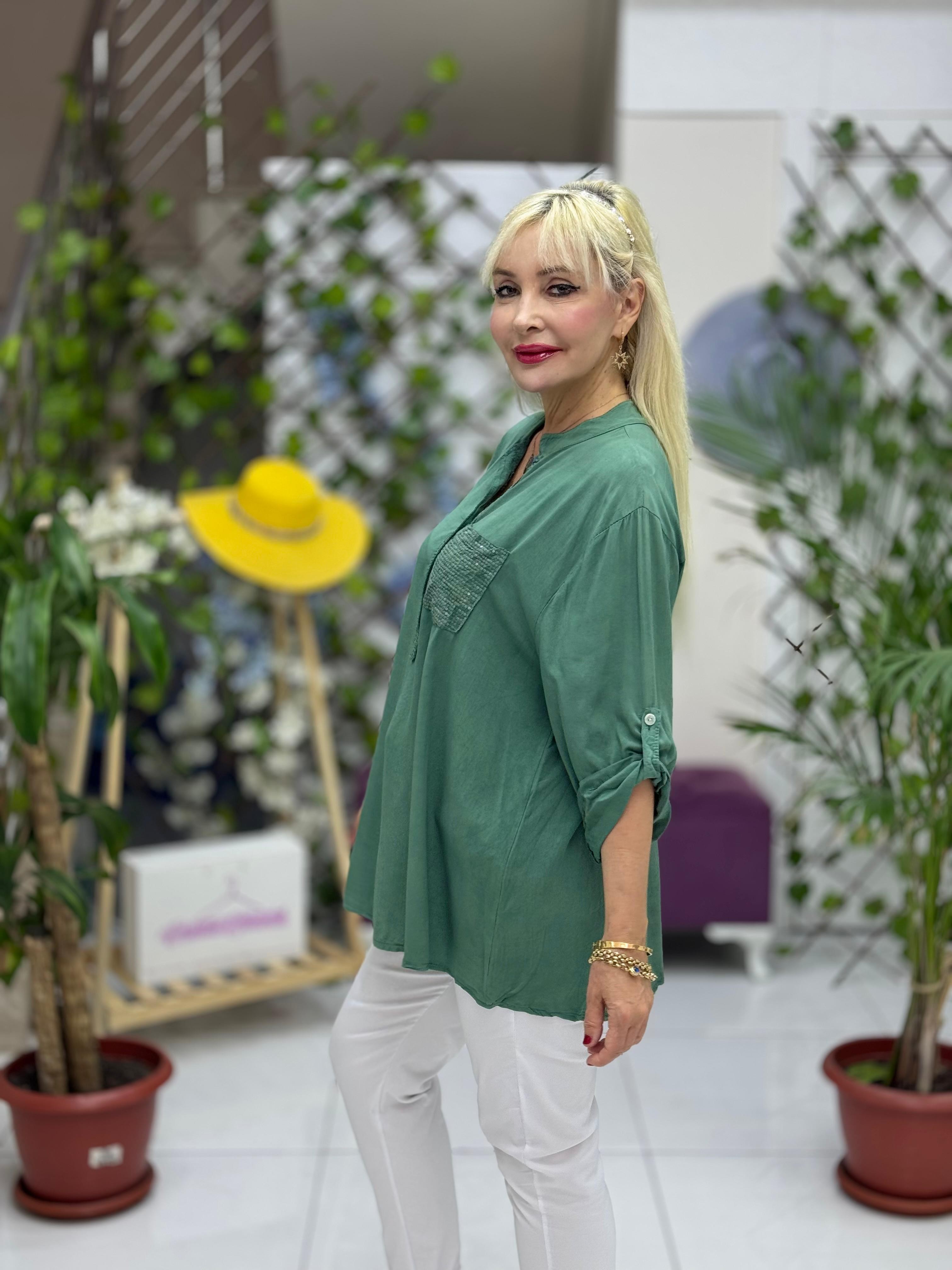 NC15460 İtalyan Coton Bluz Haki