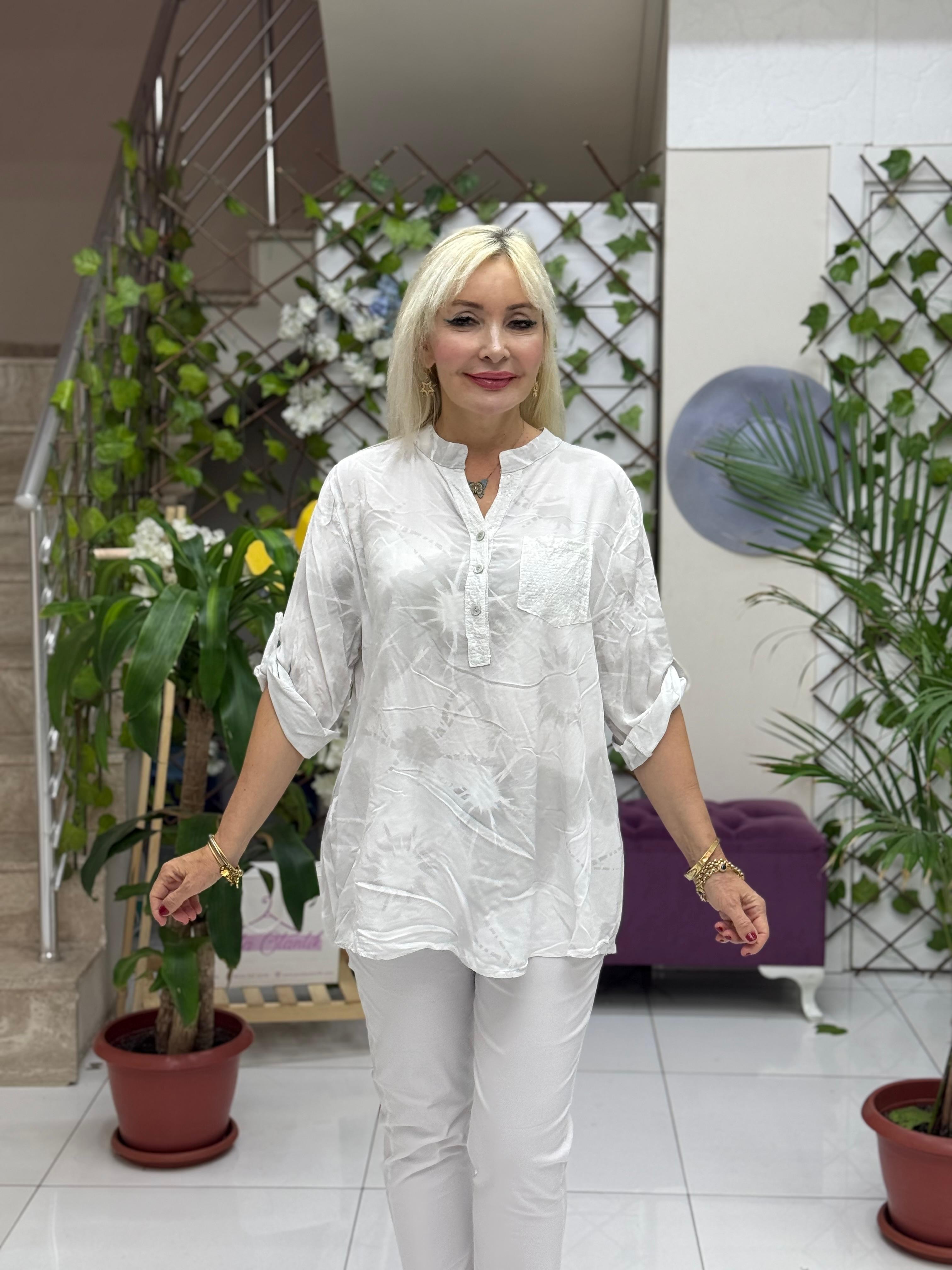 NC15420 İtalyan Coton Bluz Beyaz