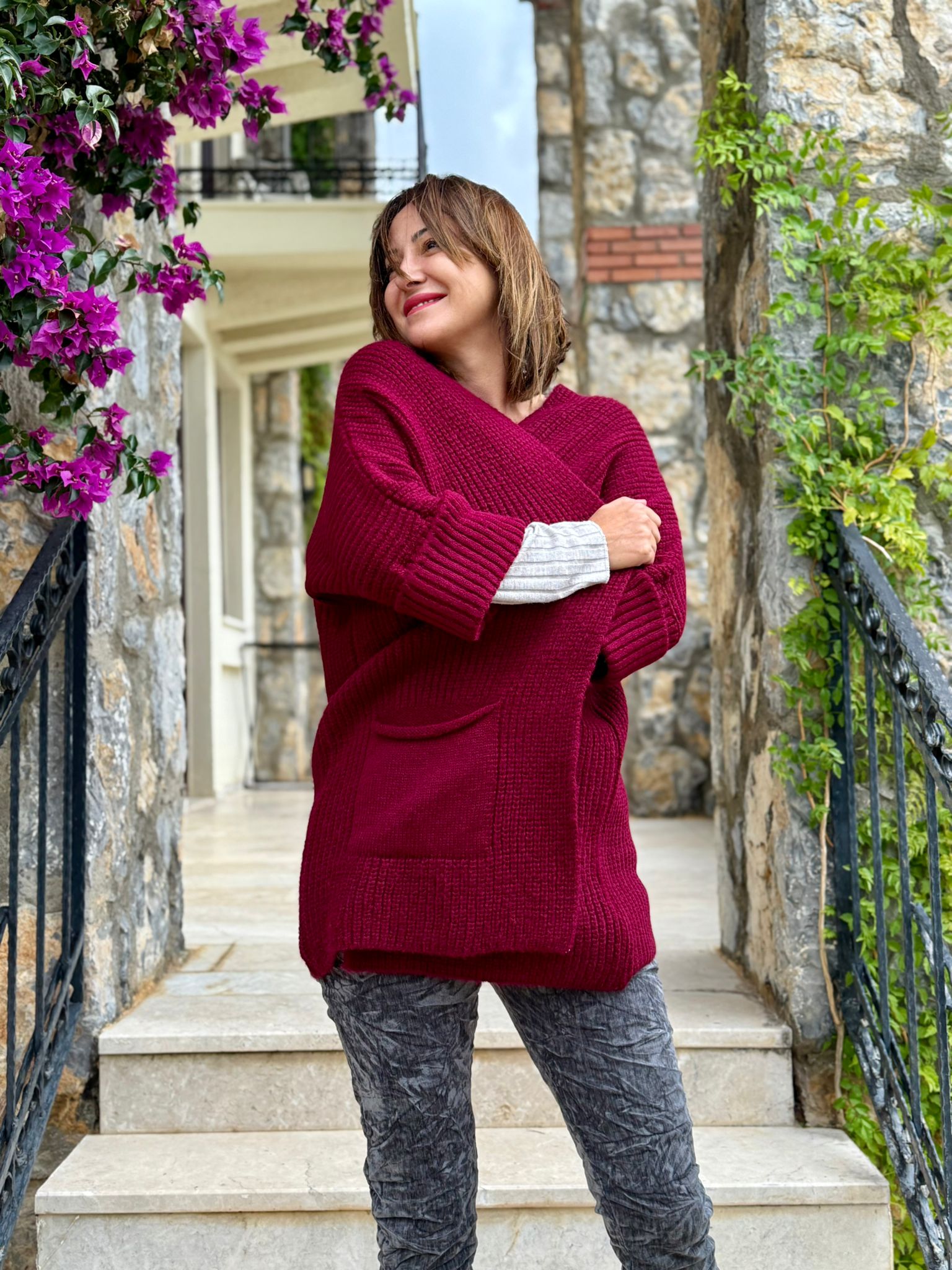 Sc2403 Jersey De Punto Lavado Marrón