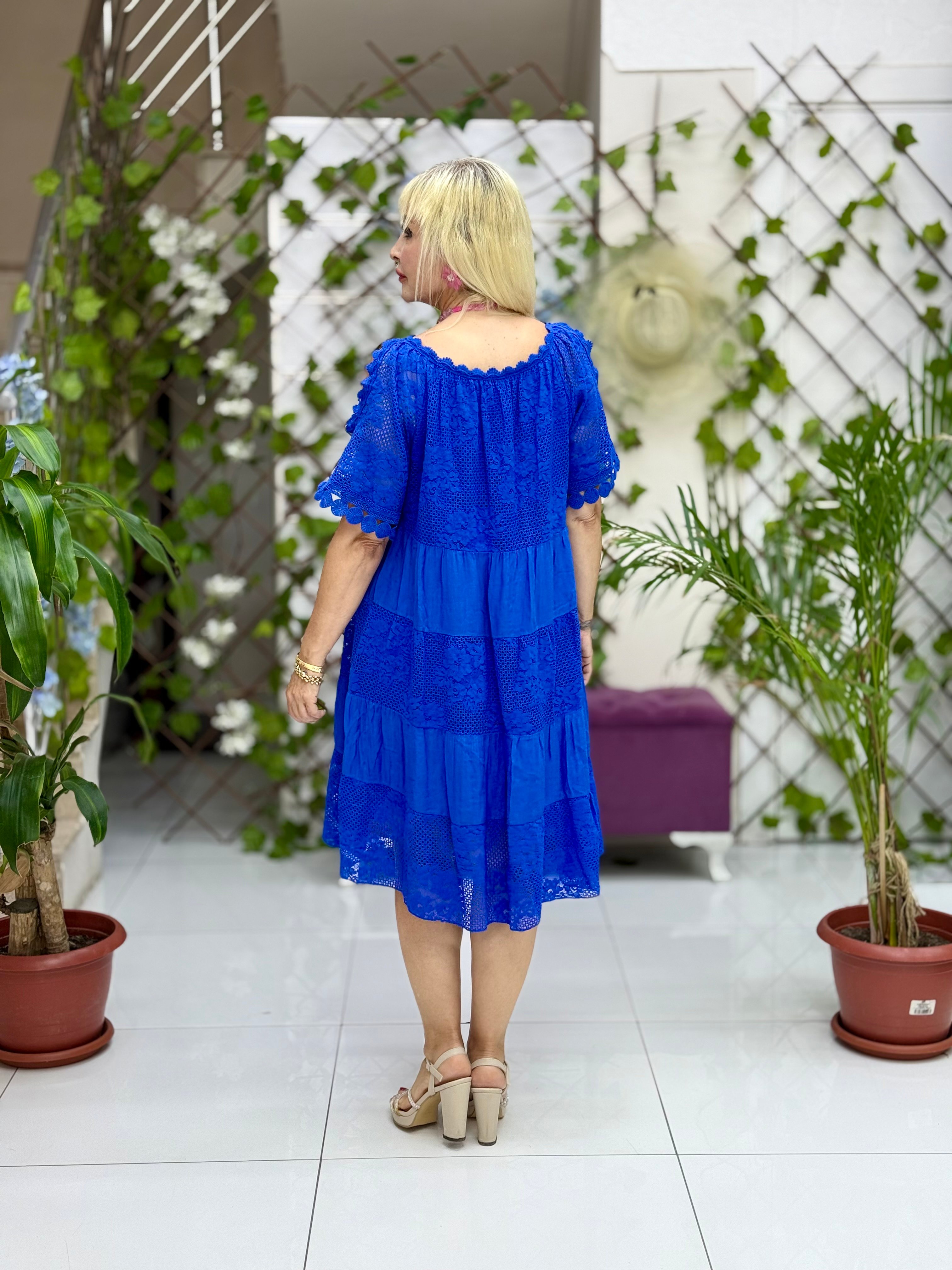 N20725 Vestido de algodón italiano Rosa