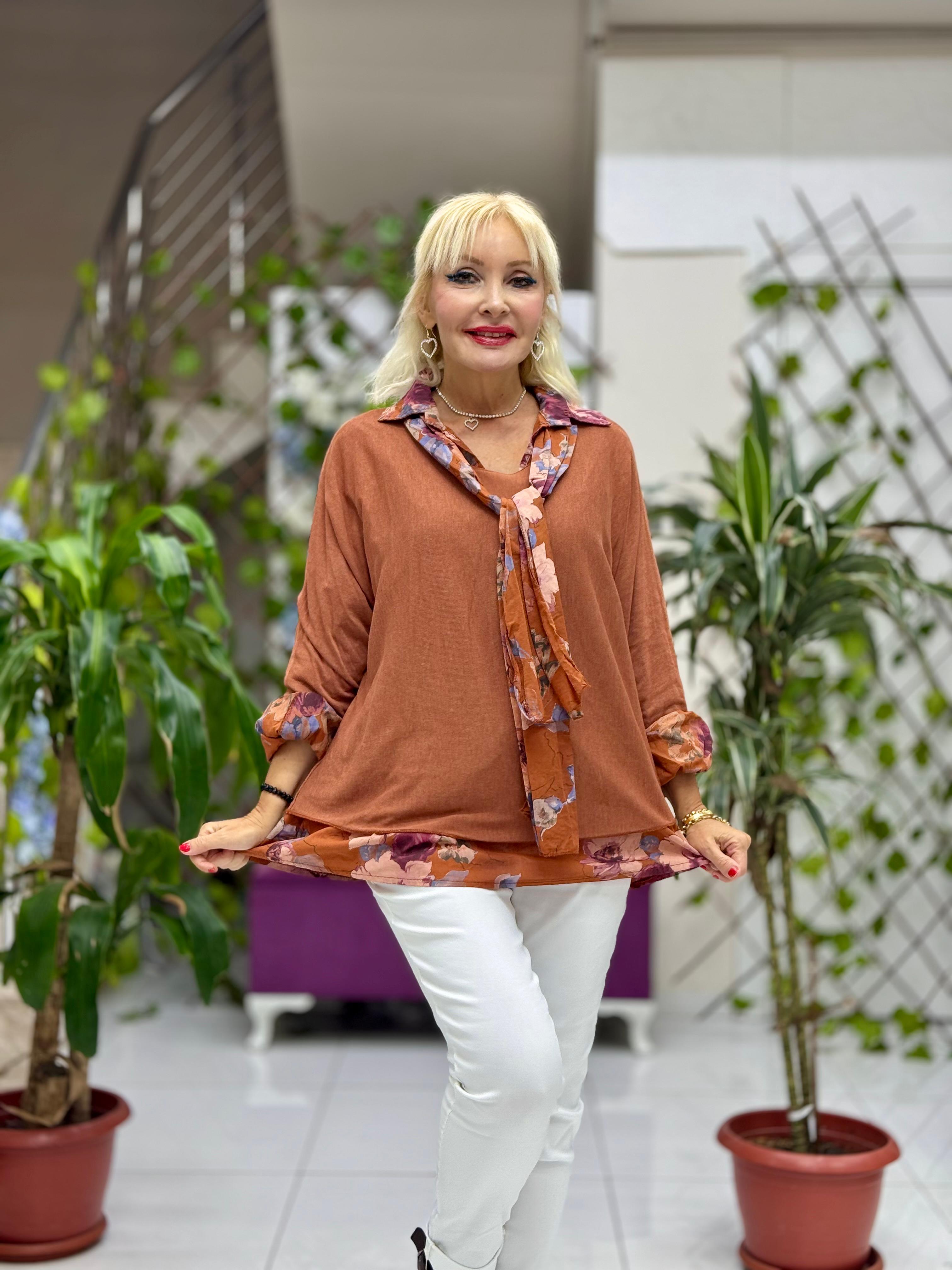 P6811 Prendas de punto con estampado de camuflaje Caqui