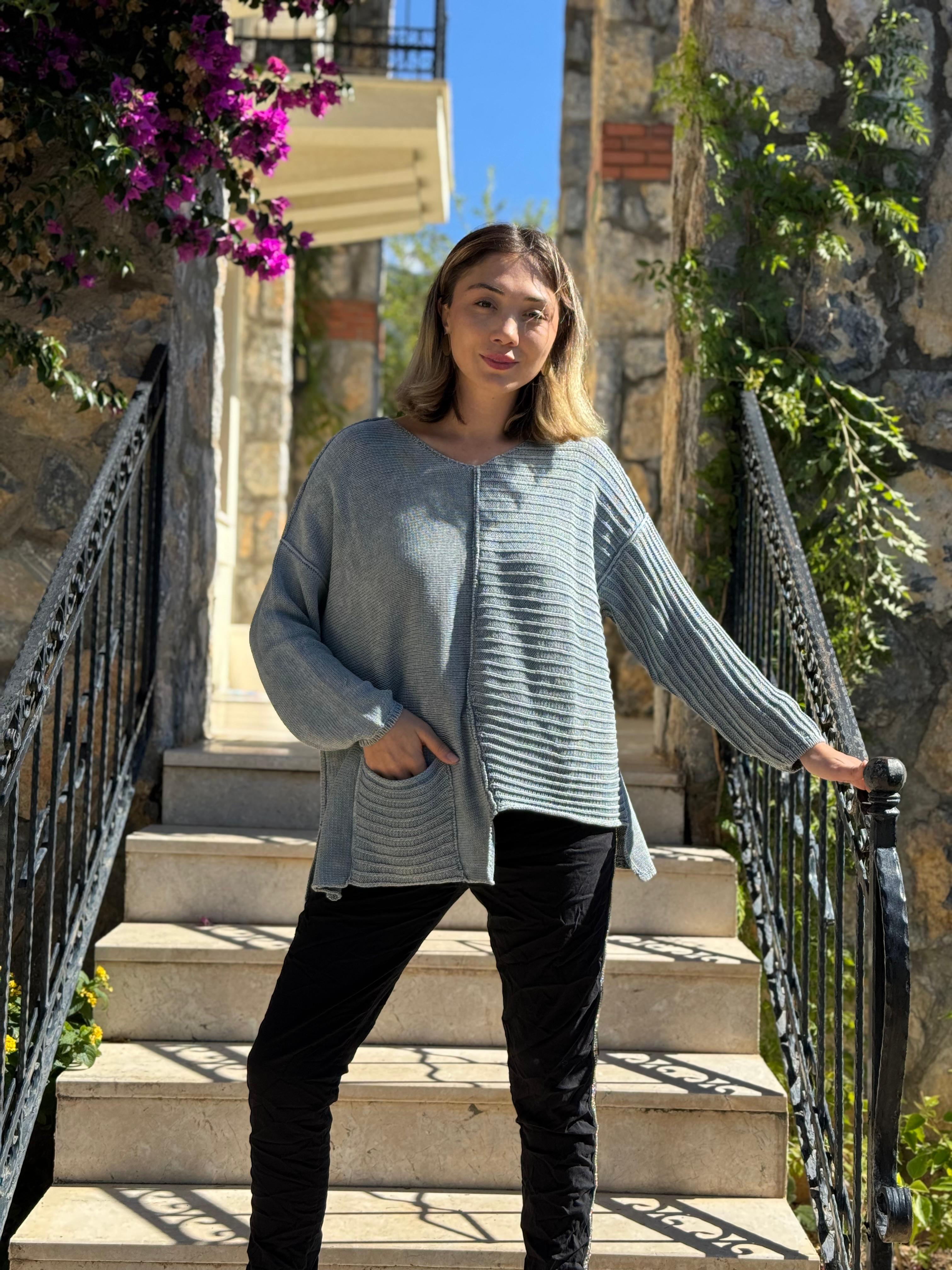 Sc2403 Jersey De Punto Lavado Marrón