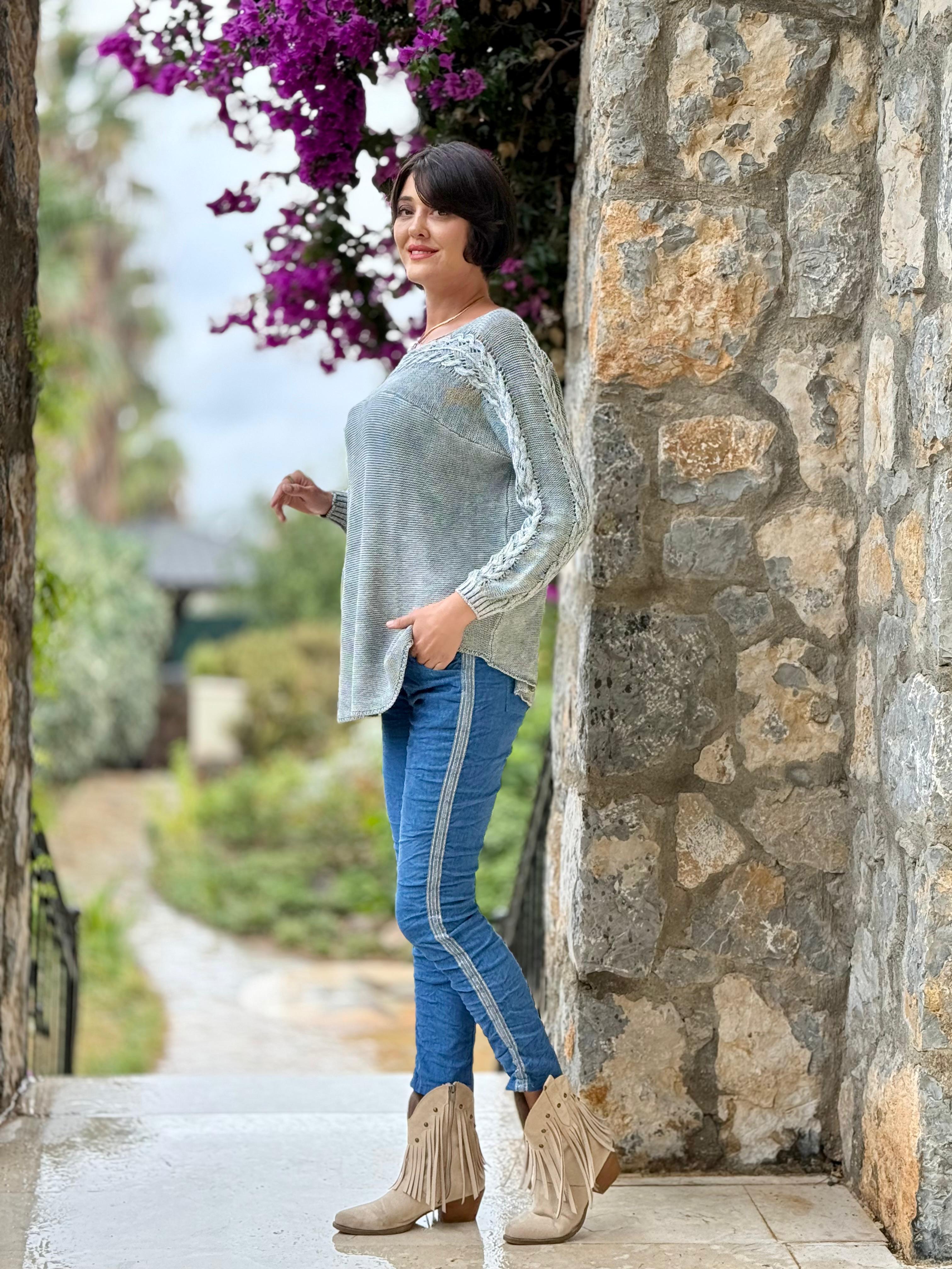 Sc2403 Jersey De Punto Lavado Marrón