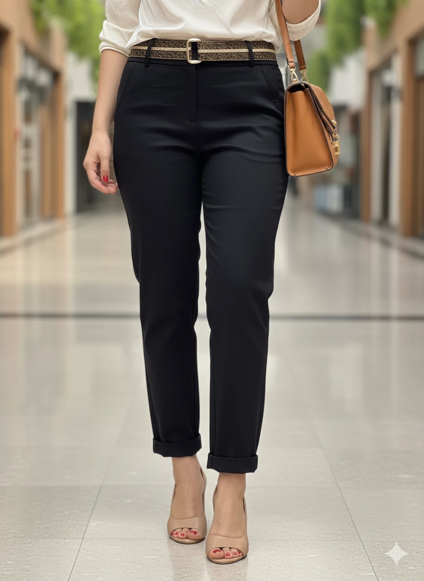 NC21358 İtalyan Coton Pantolon Siyah