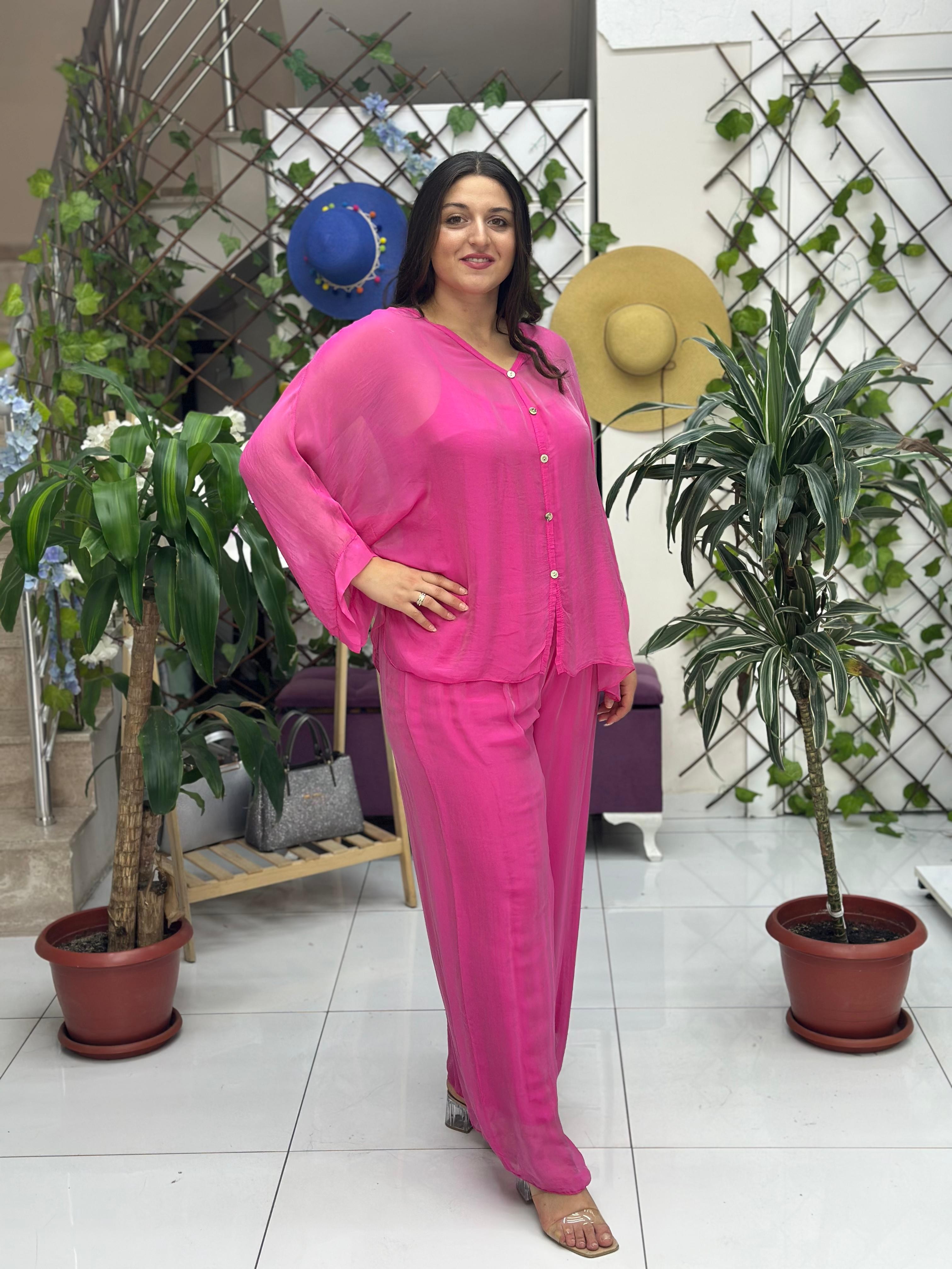 NC89061 İtalyan İpek Takım Pembe