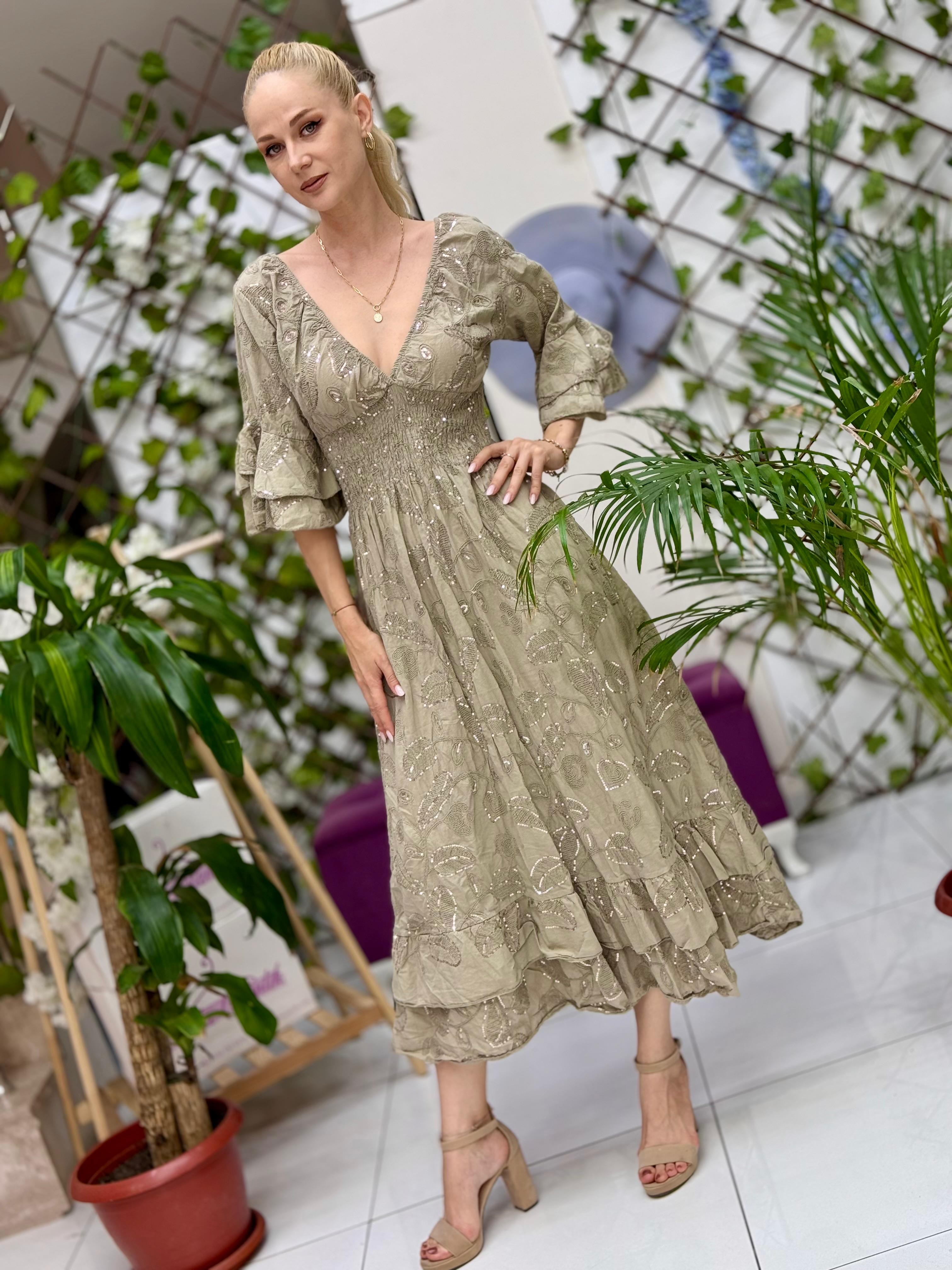 N12071 Vestido Italiano De Algodón Con Cordones Blanco