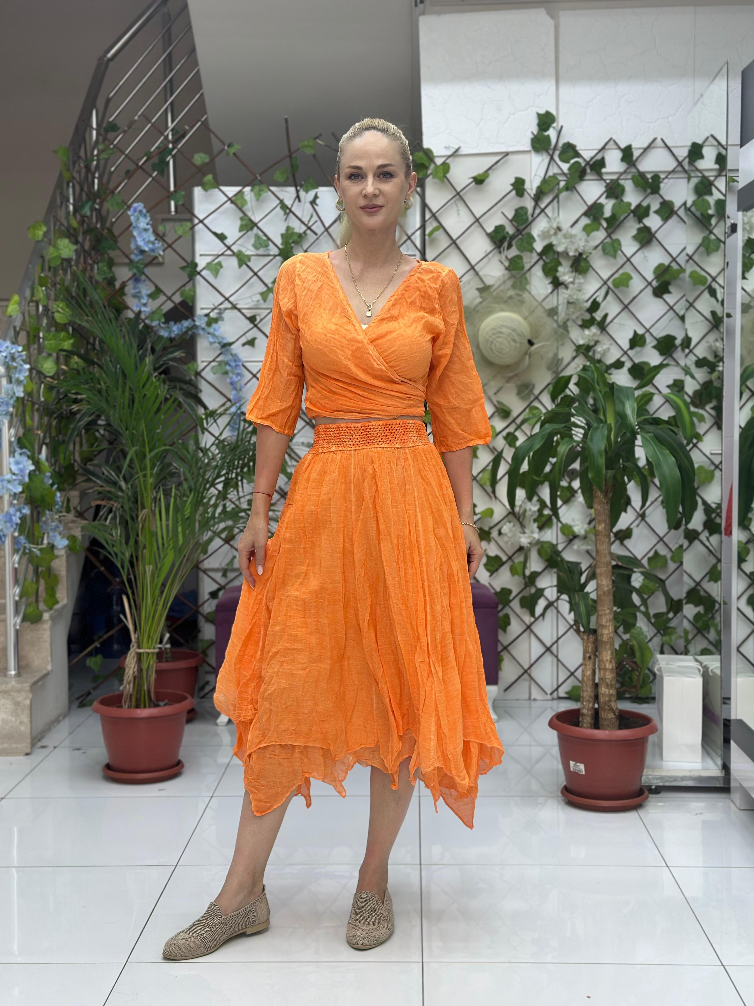 MR40308 Coton Etek Crop Takım Oranj
