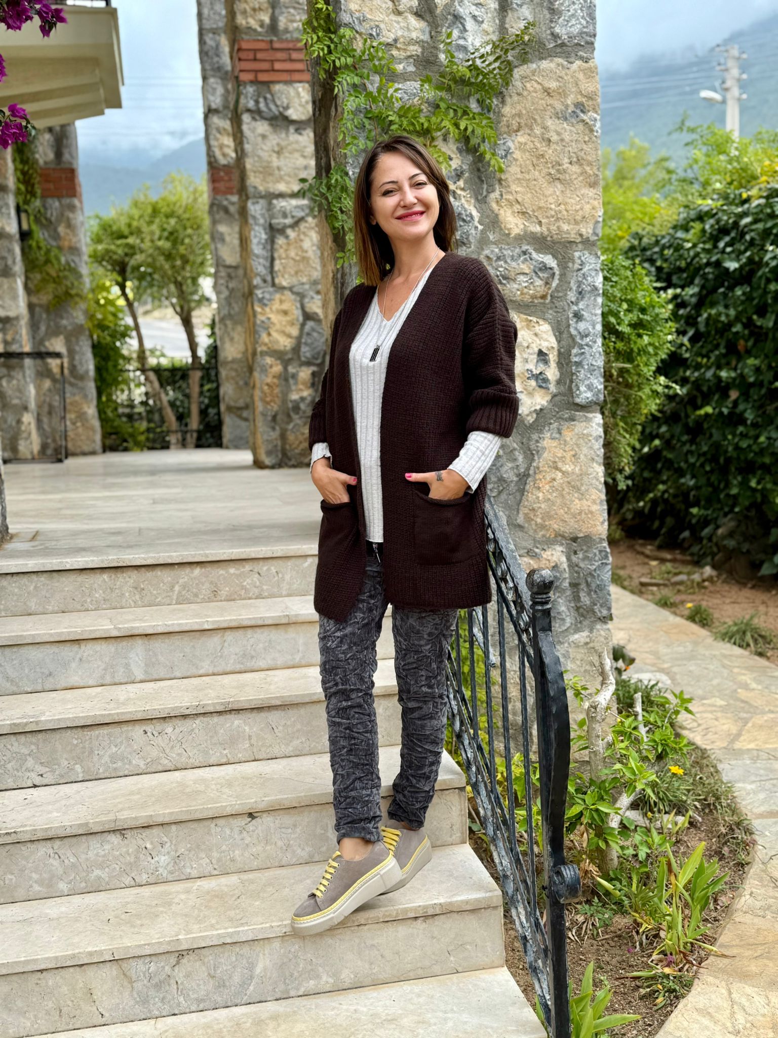 Sc2403 Jersey De Punto Lavado Marrón