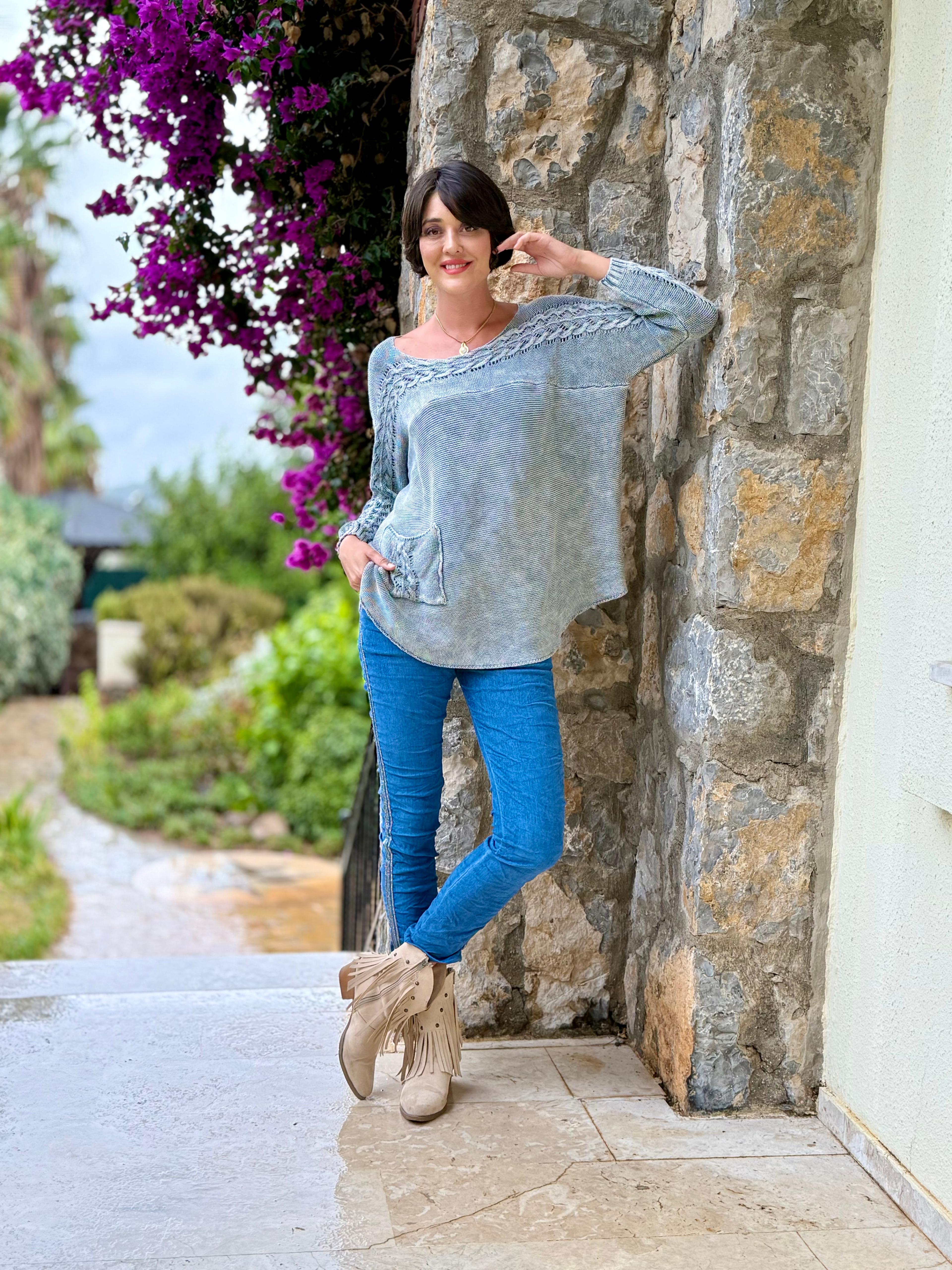 Sc2403 Jersey De Punto Lavado Marrón