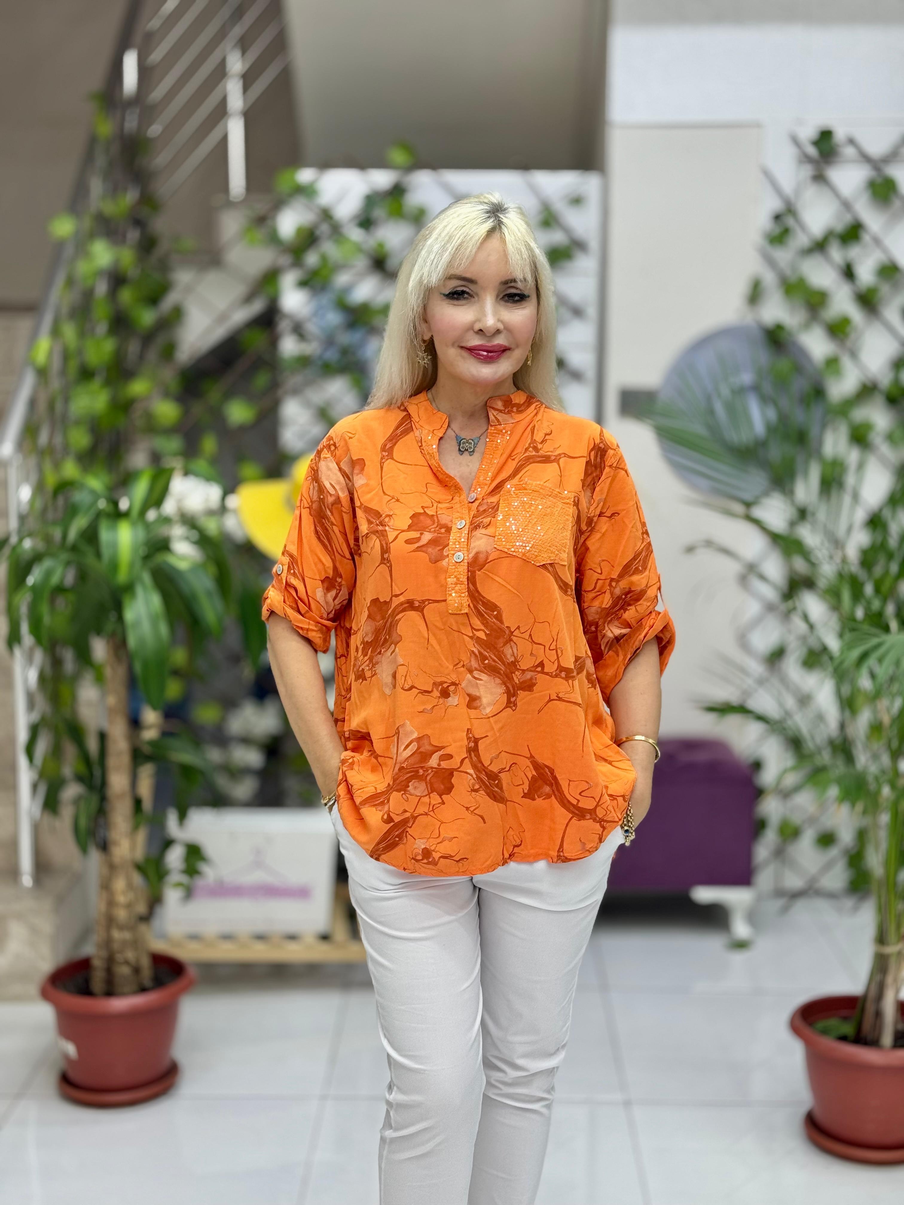 NC15450 İtalyan Coton Bluz Oranj