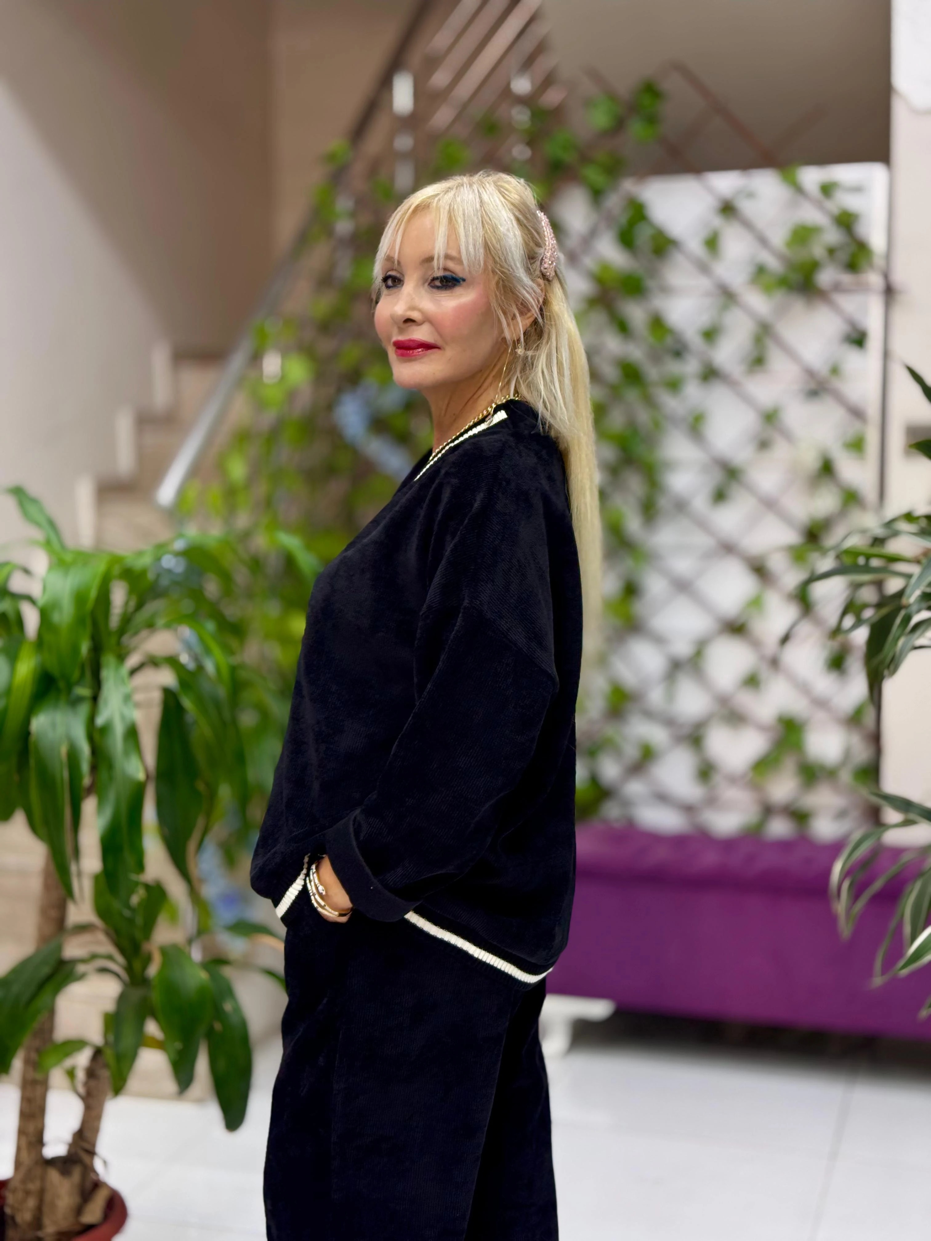 NC25181 İtalyan Basic Kadife Takım Siyah