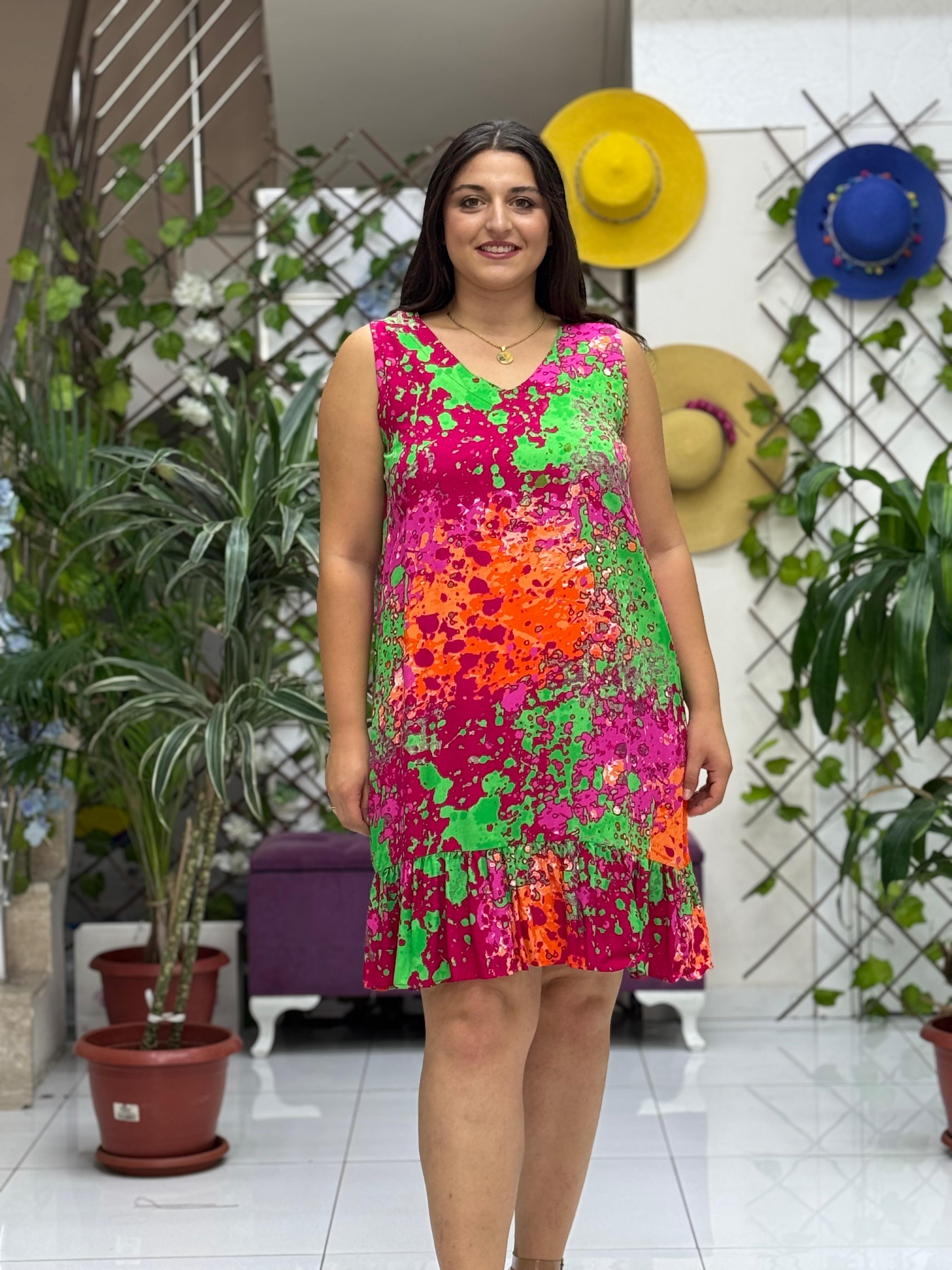 ALN16071 Viskon Alanya Elbise