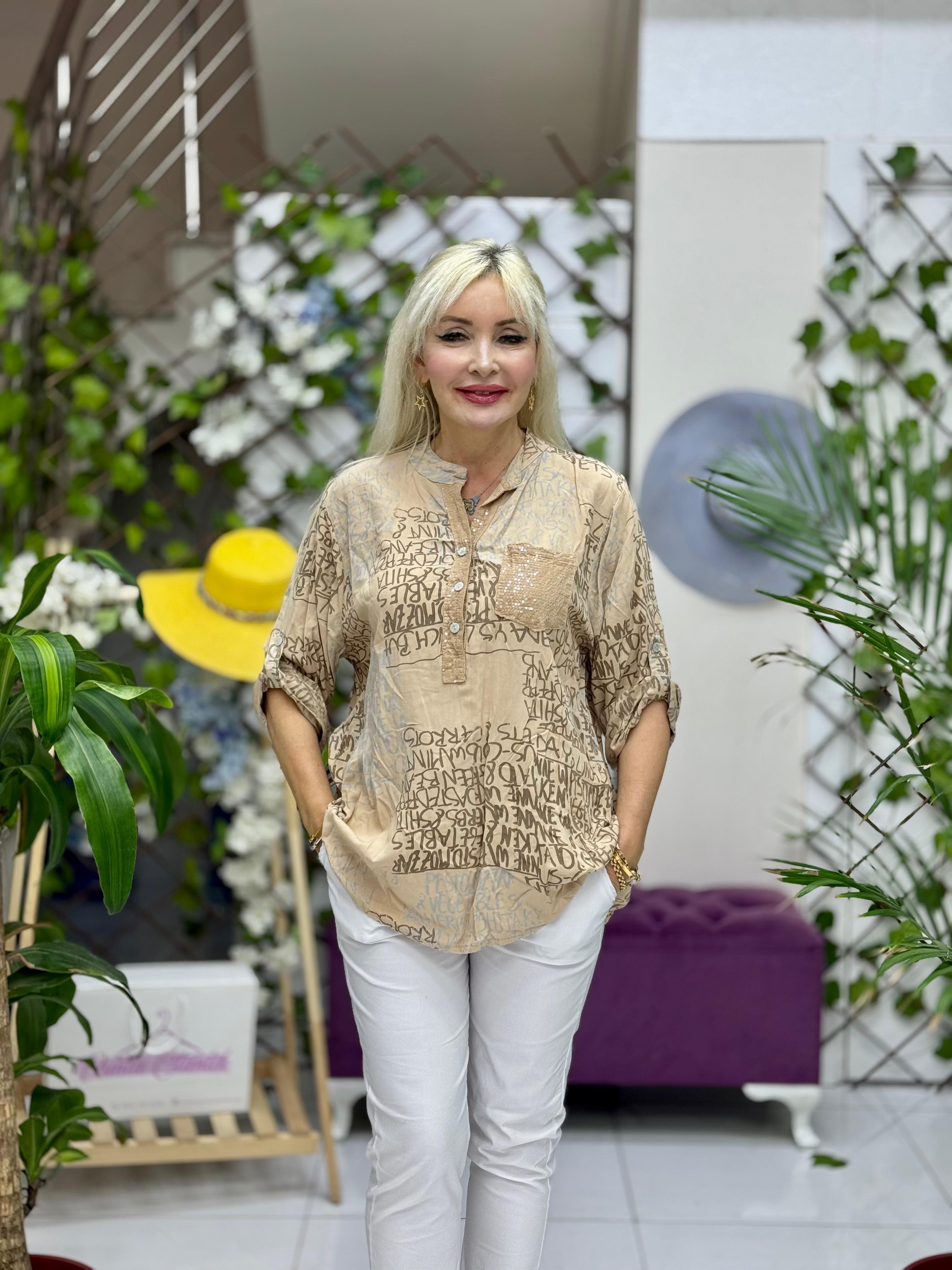 NC15410 İtalyan Coton Bluz Camel