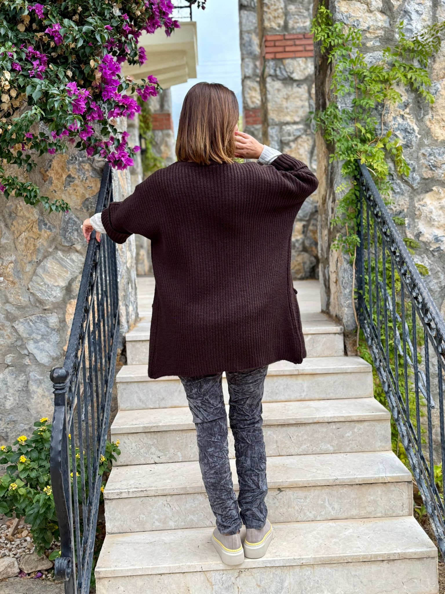 Sc2403 Jersey De Punto Lavado Marrón