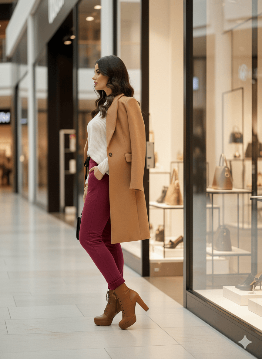 LS57117 İtalyan Süet Pantolon Bordo