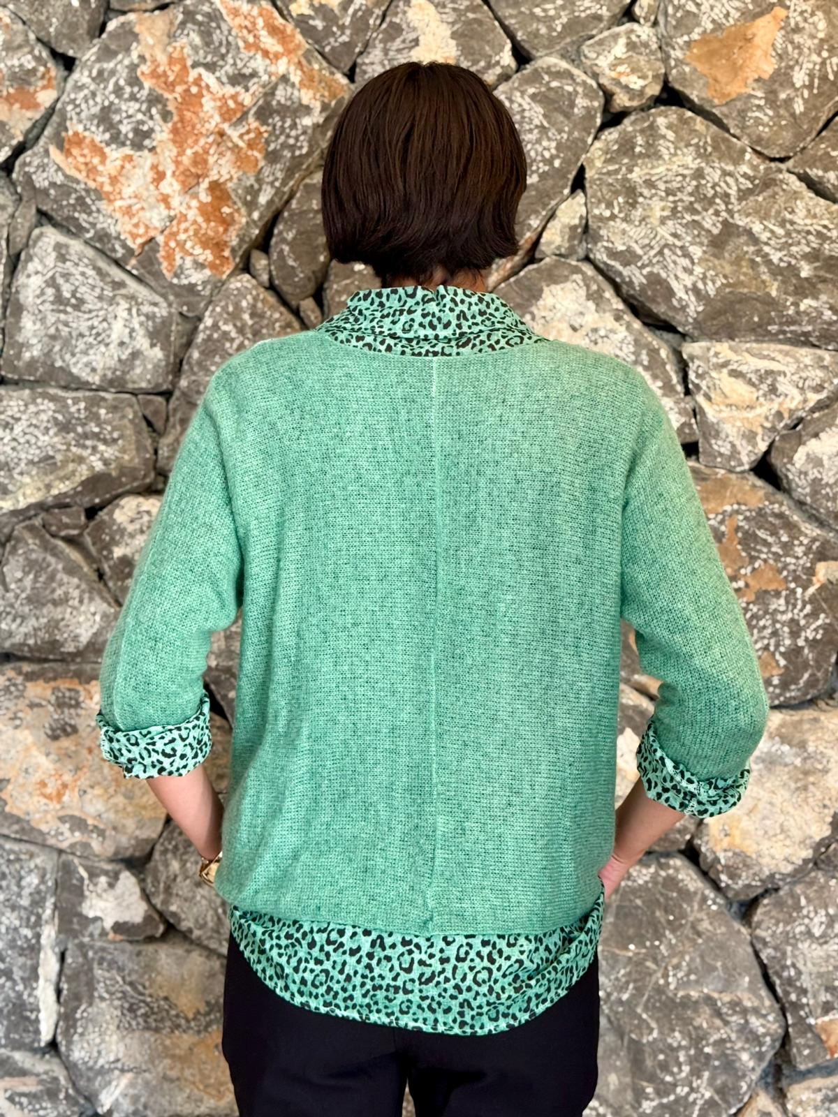 P6811 Prendas de punto con estampado de camuflaje Caqui