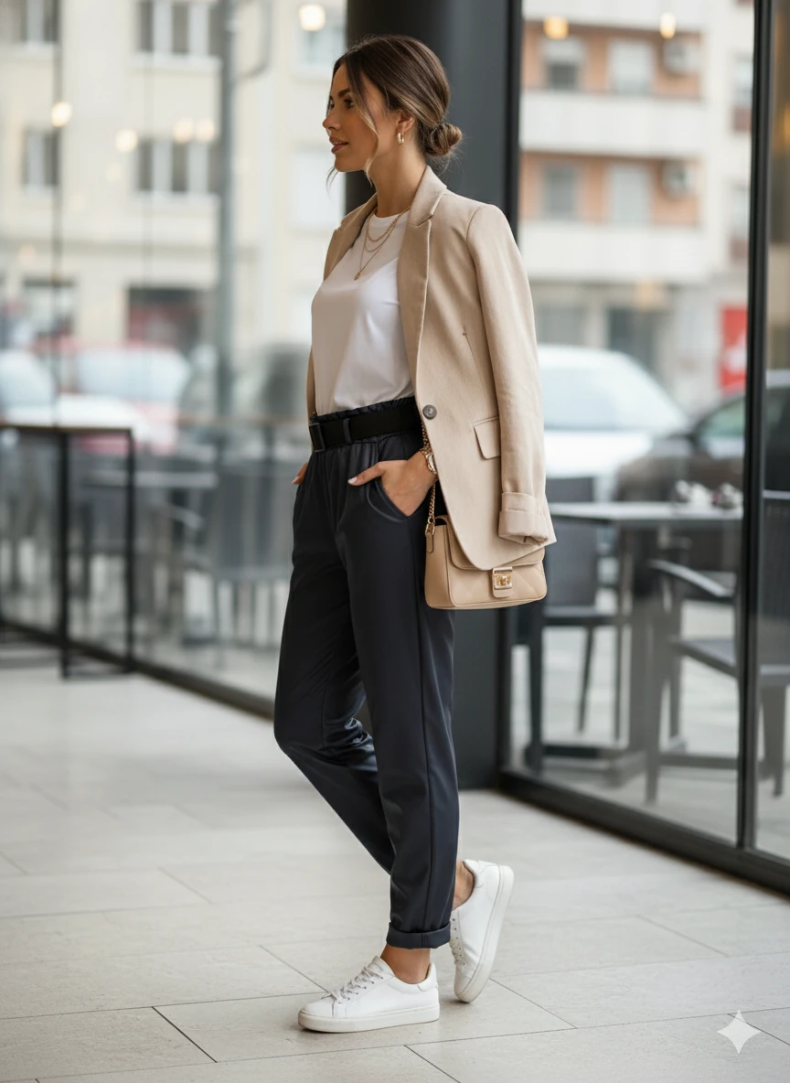 NC8600 İtalyan Deri Pantolon Lacivert