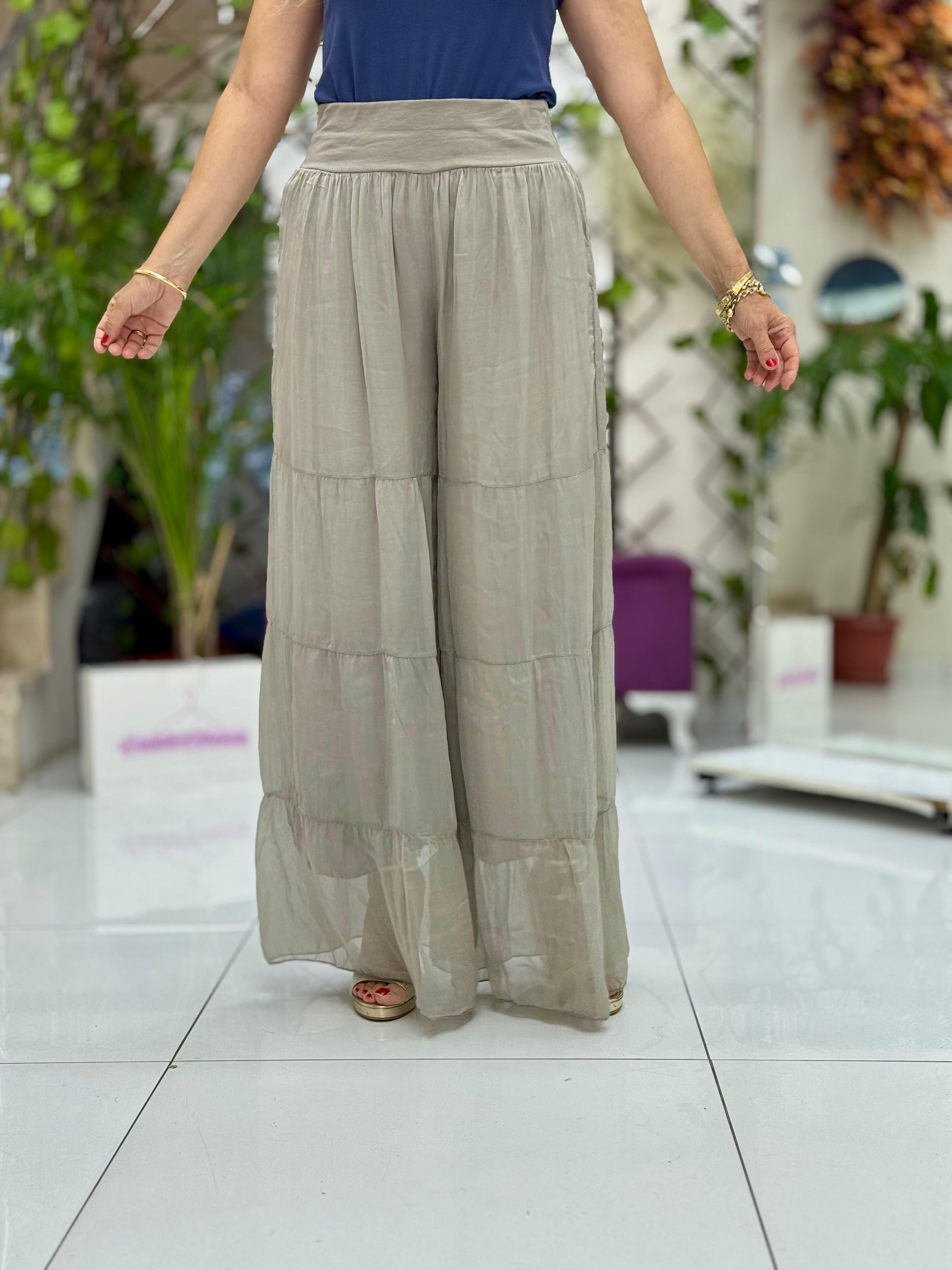 N20753 Pantalón De Seda Italiano Rojo