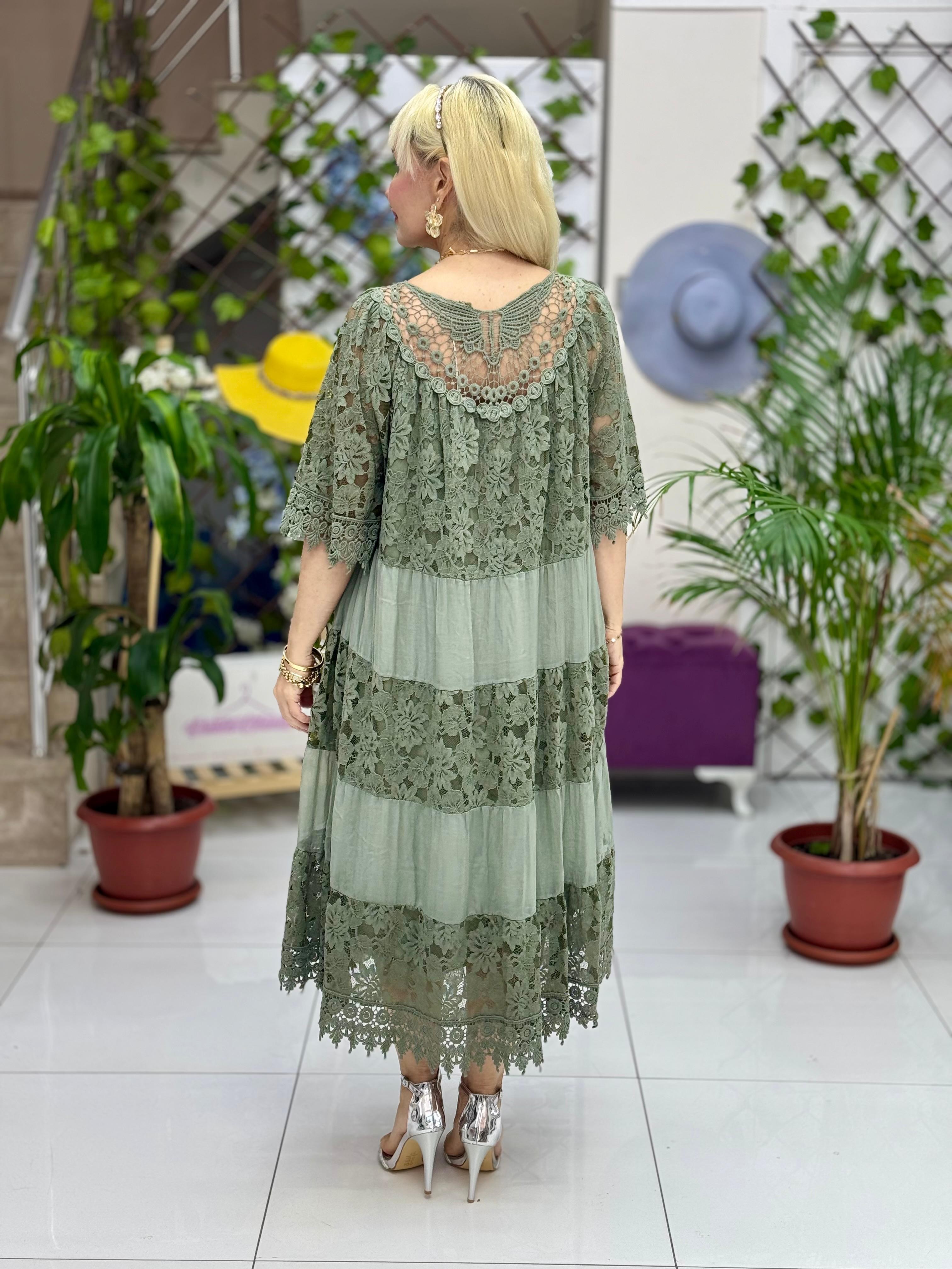 N510337 Vestido De Seda Italiana Beige