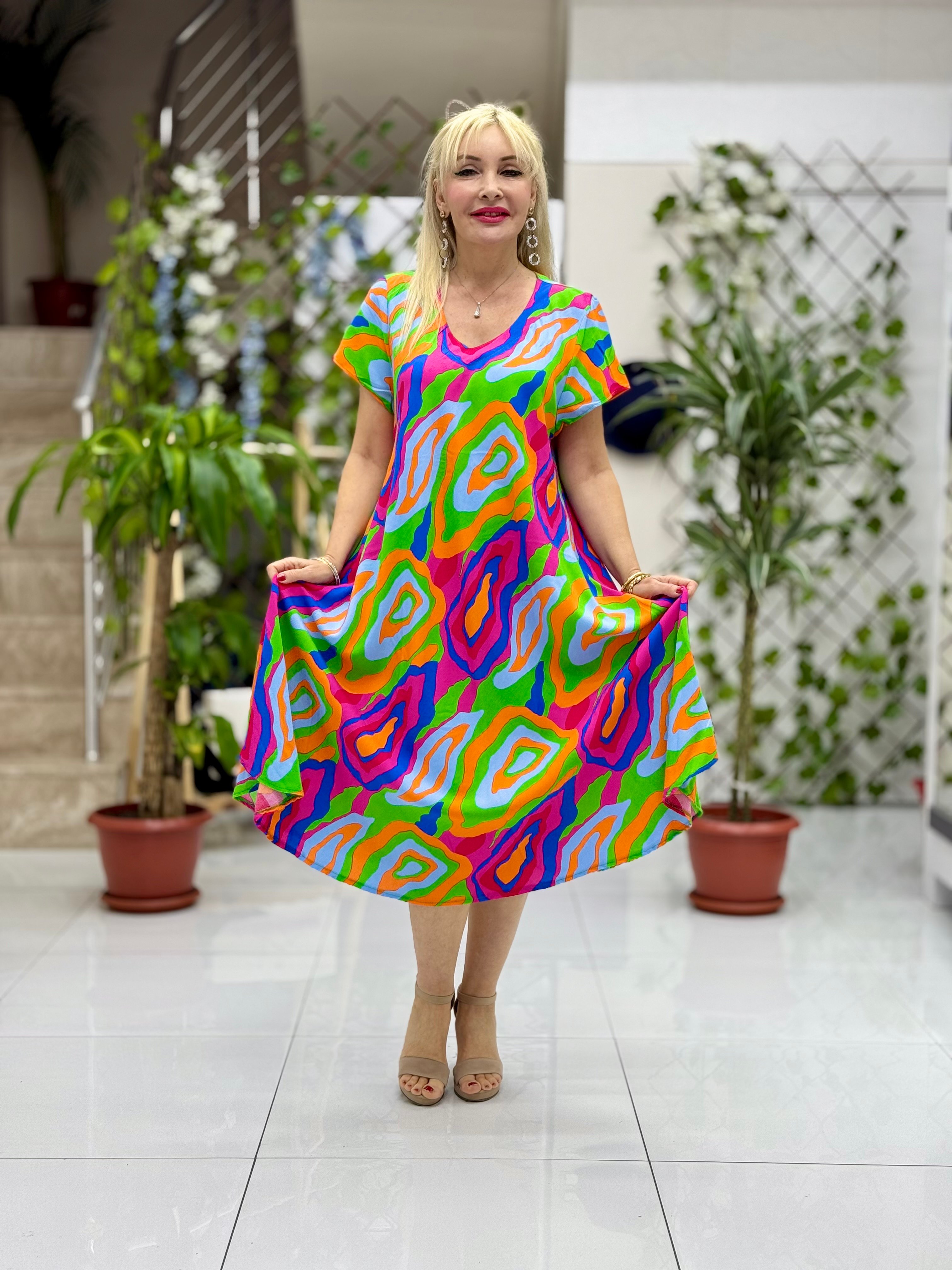 FD17179 Viskon Frida Elbise