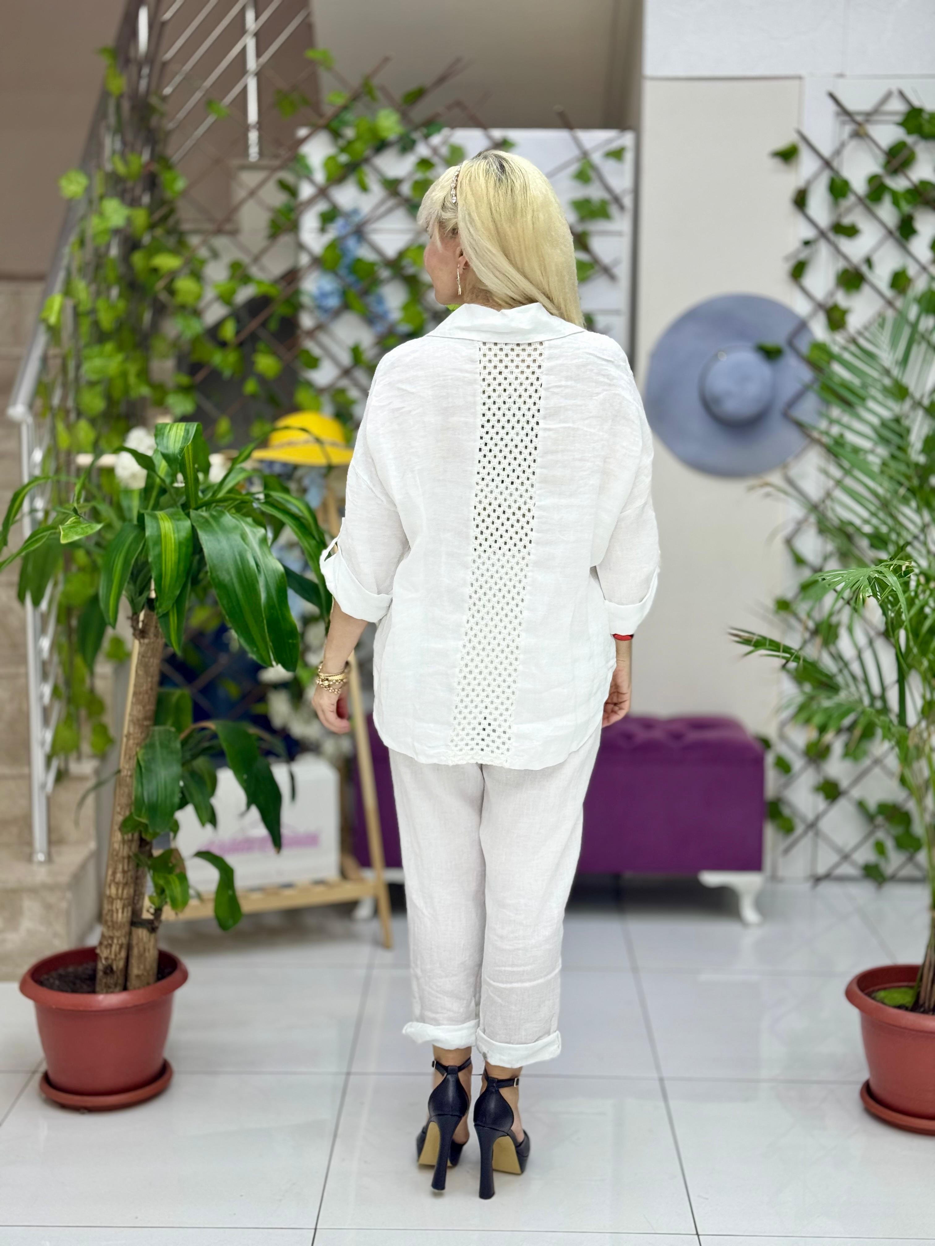 N10661 Traje Italiano Lino Ciruela