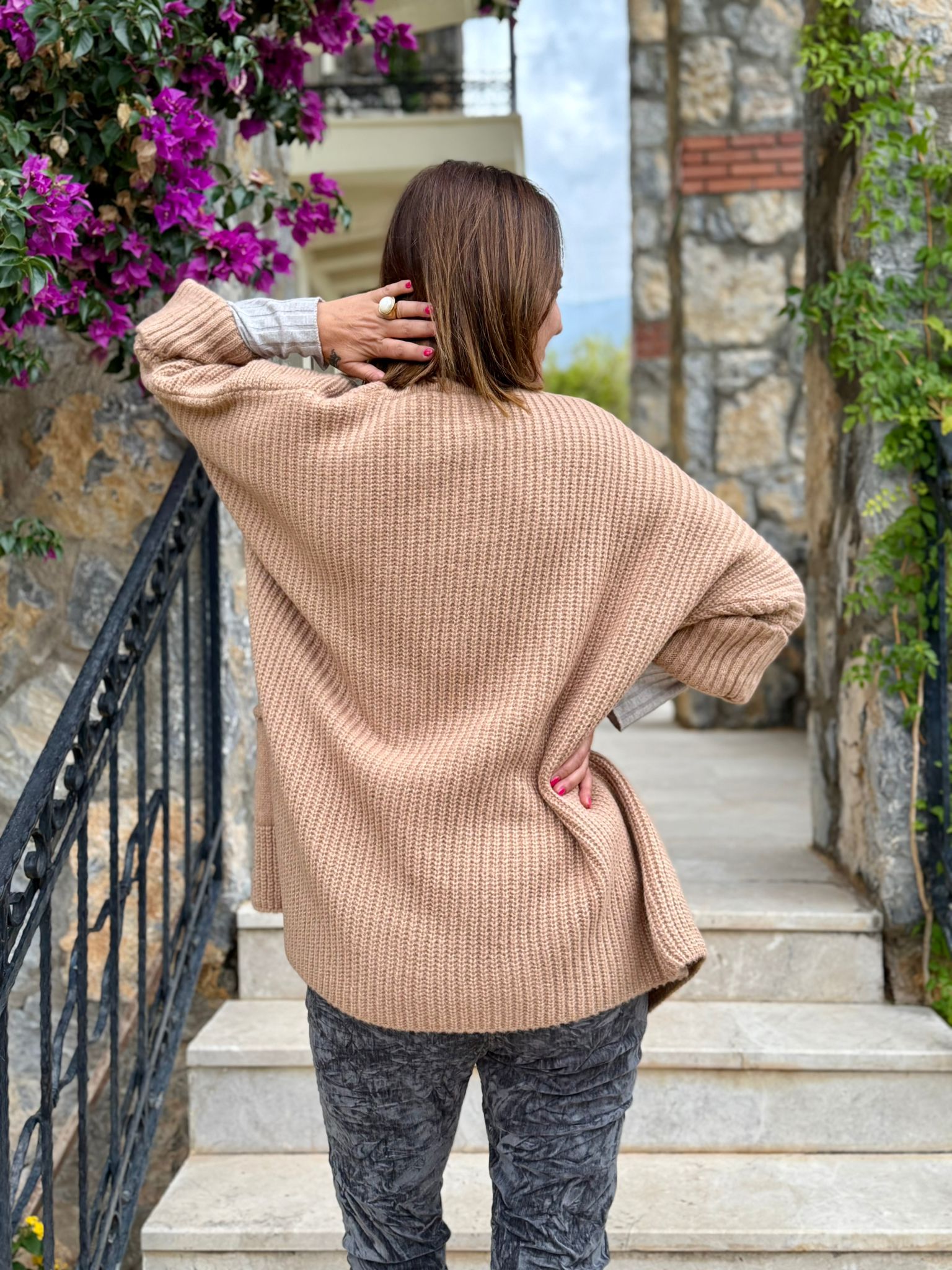 Sc2403 Jersey De Punto Lavado Marrón