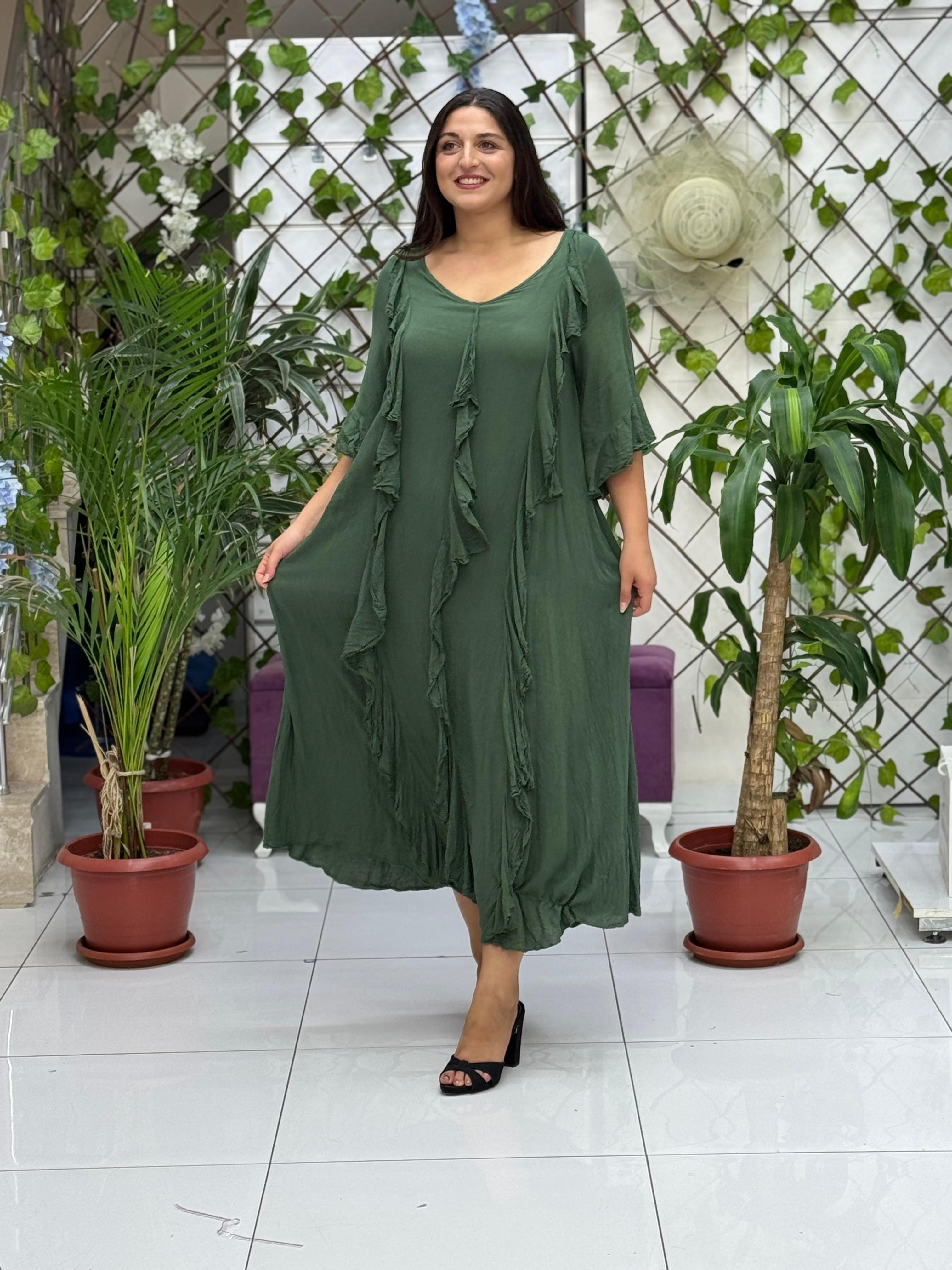 M1570 Vestido Voile Estampado Español Negro