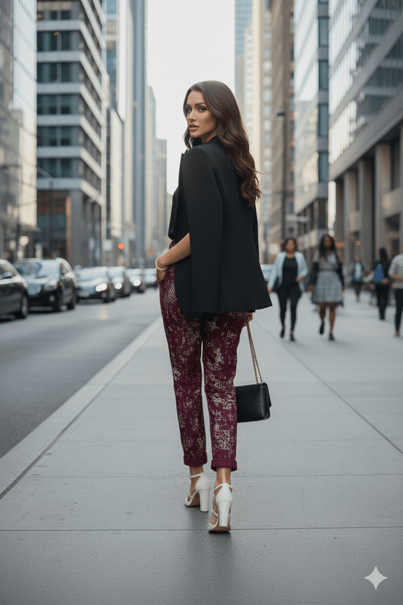 A14502 İTALYAN COTON PANTOLON BORDO-SİLVER