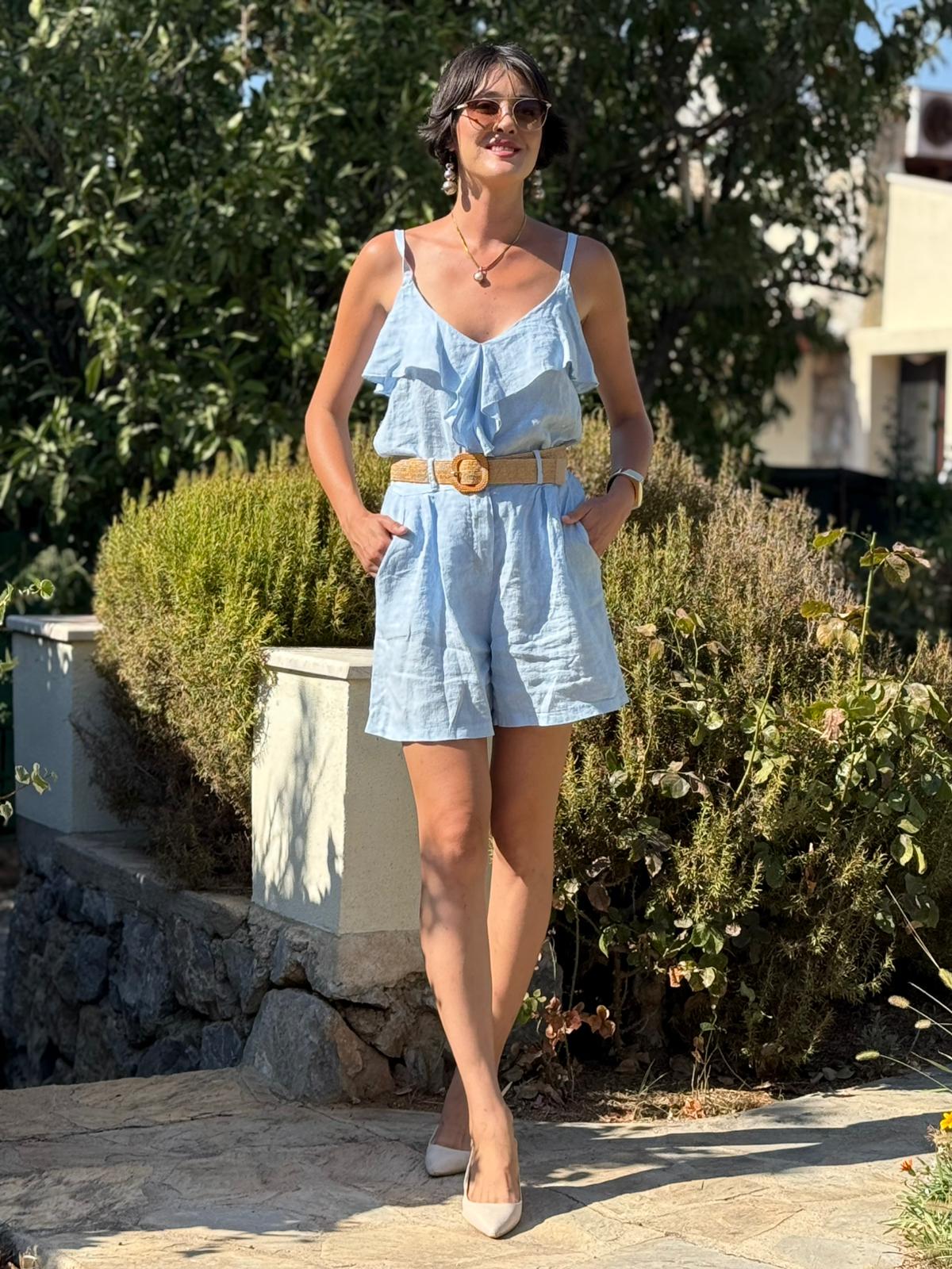 N10661 Traje Italiano Lino Ciruela