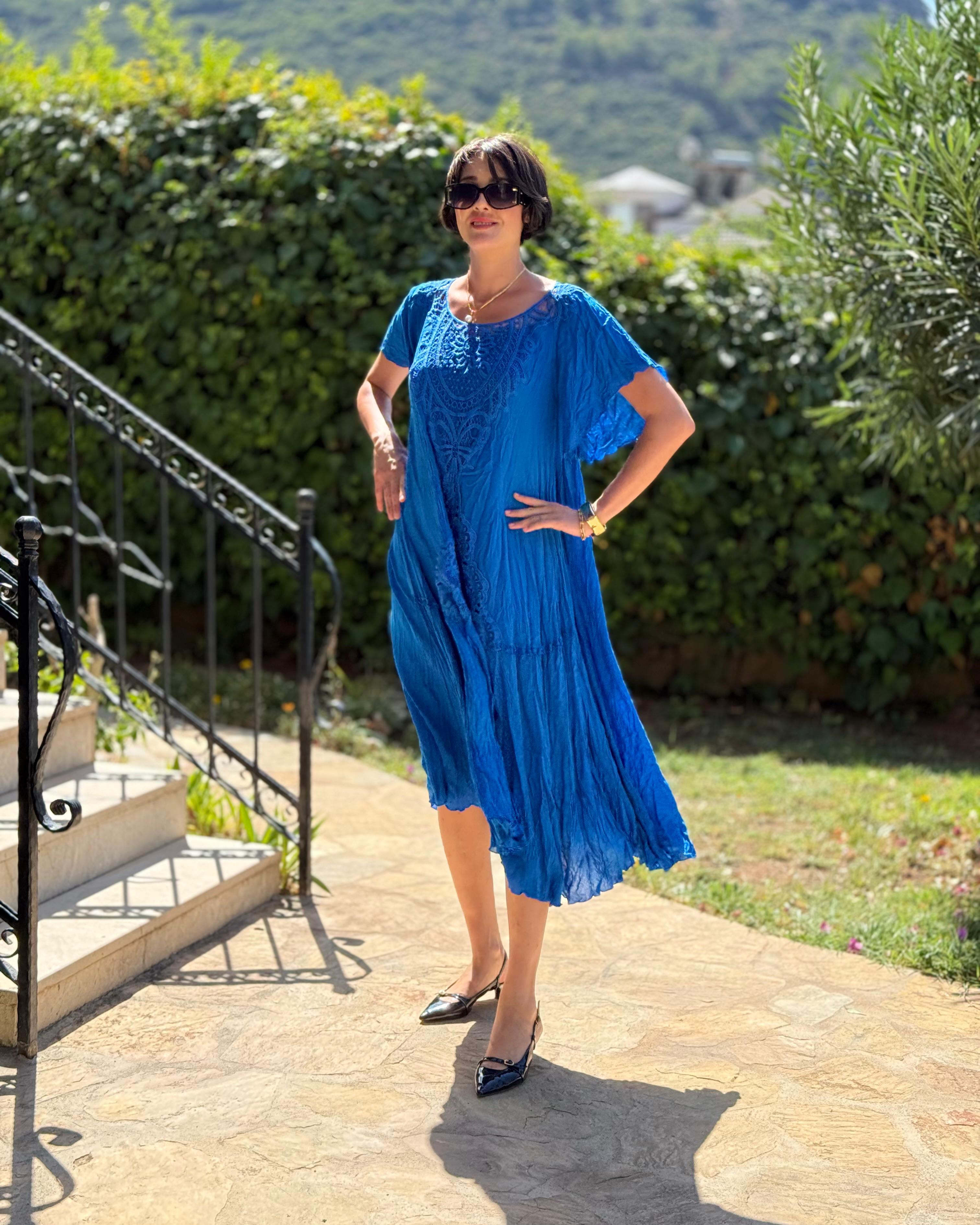 VL1420 Hürrem Vual Elbise Saks