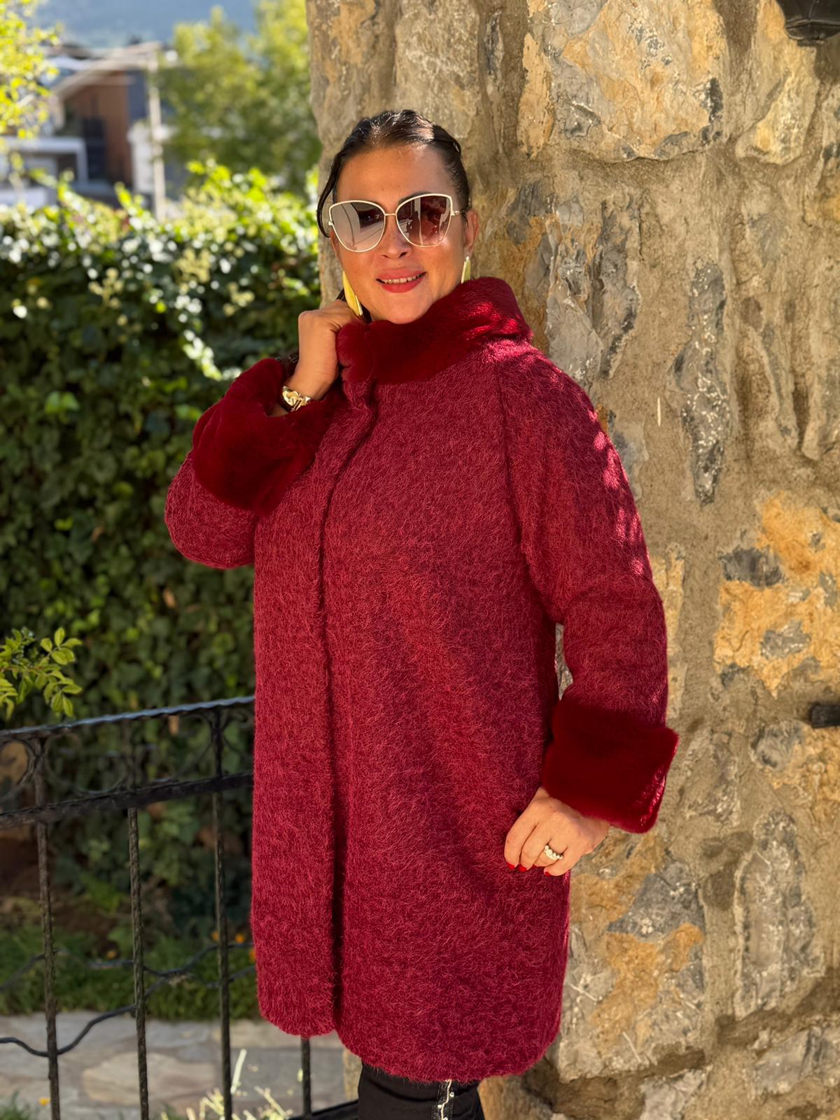 N2238 Abrigo Napa Leopardo Cremallera Negro