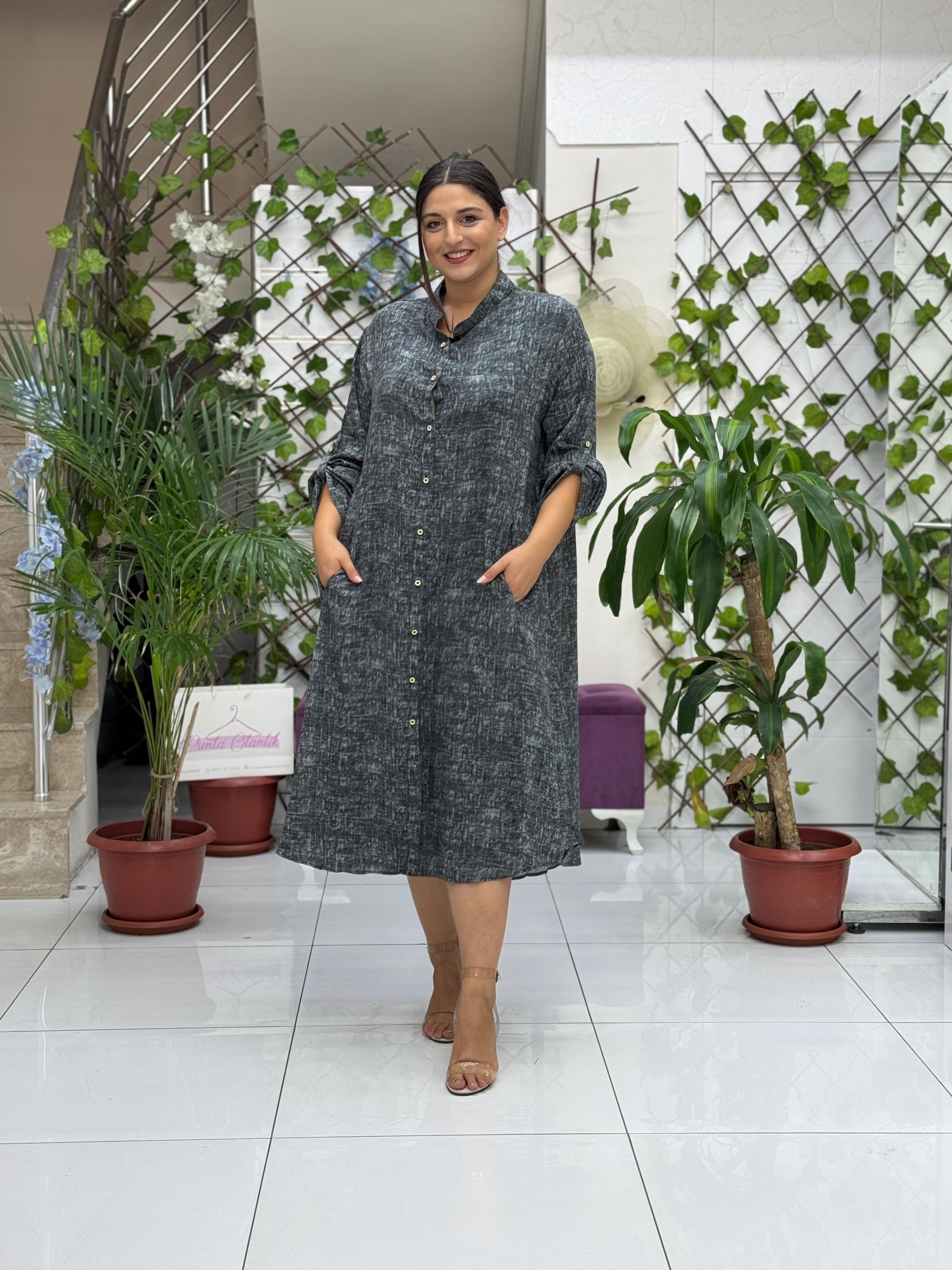 YS81008 Viskon Yasemin Elbise