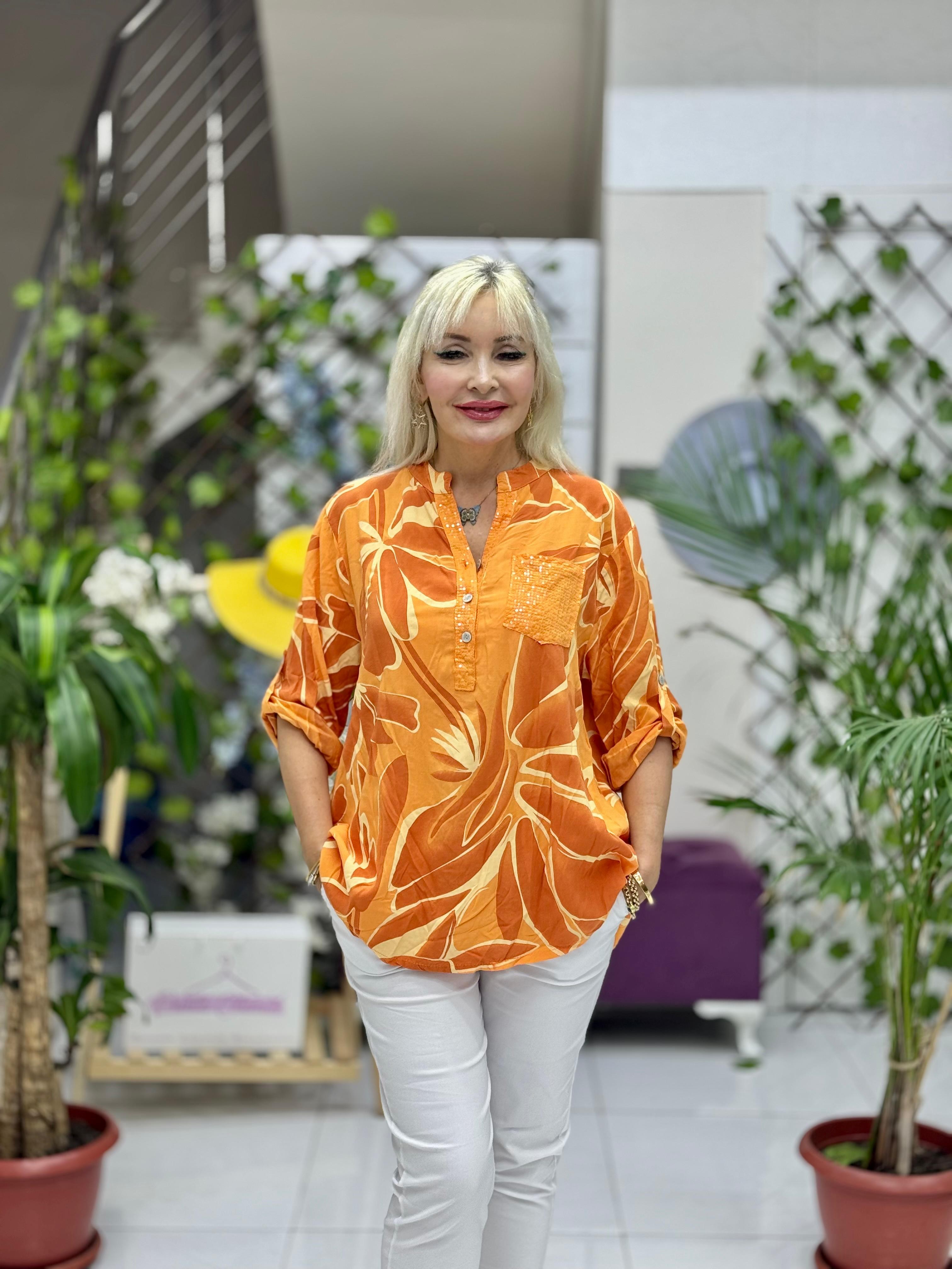 NC15440 İtalyan Coton Bluz Oranj
