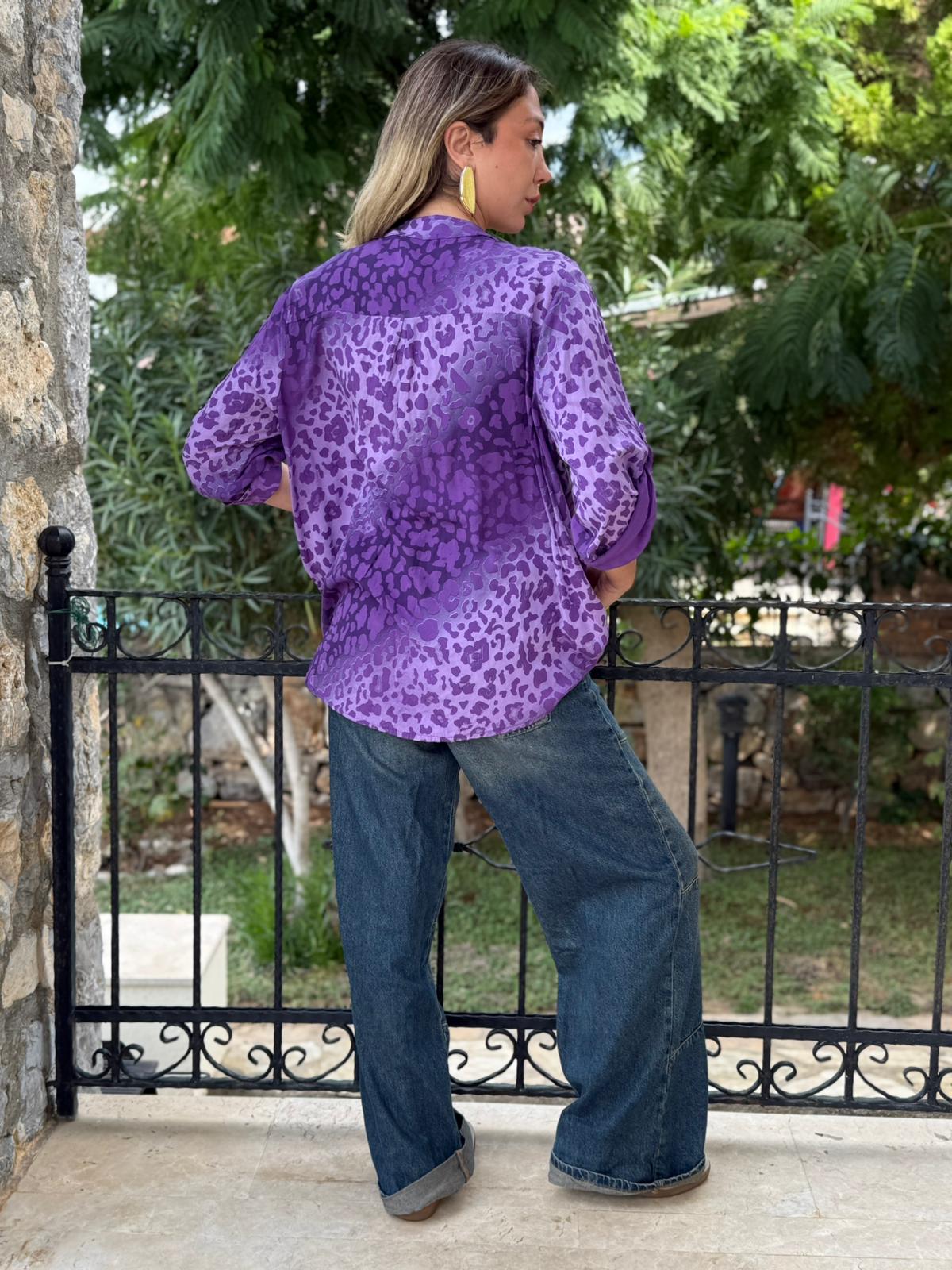 NC63107 İtalyan Coton Bluz Mor