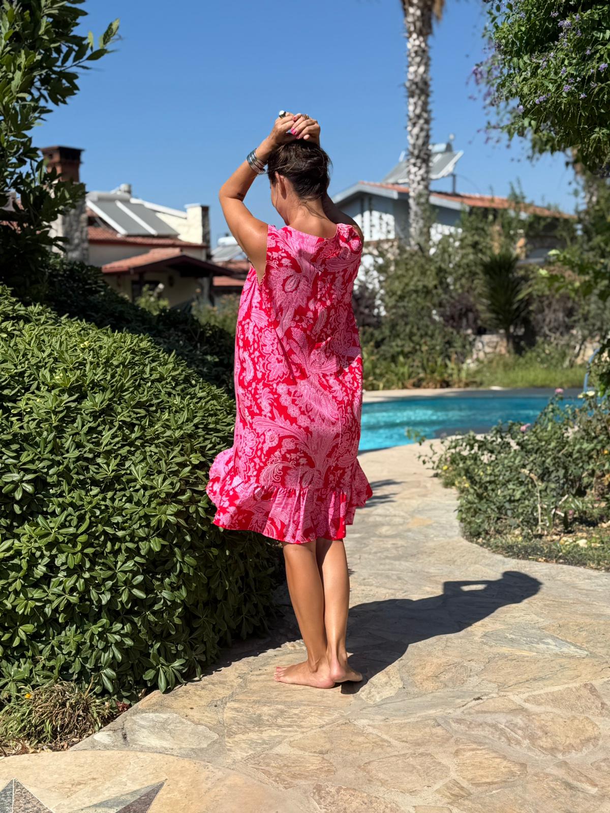 MLN16165 Viskon Alanya Elbise