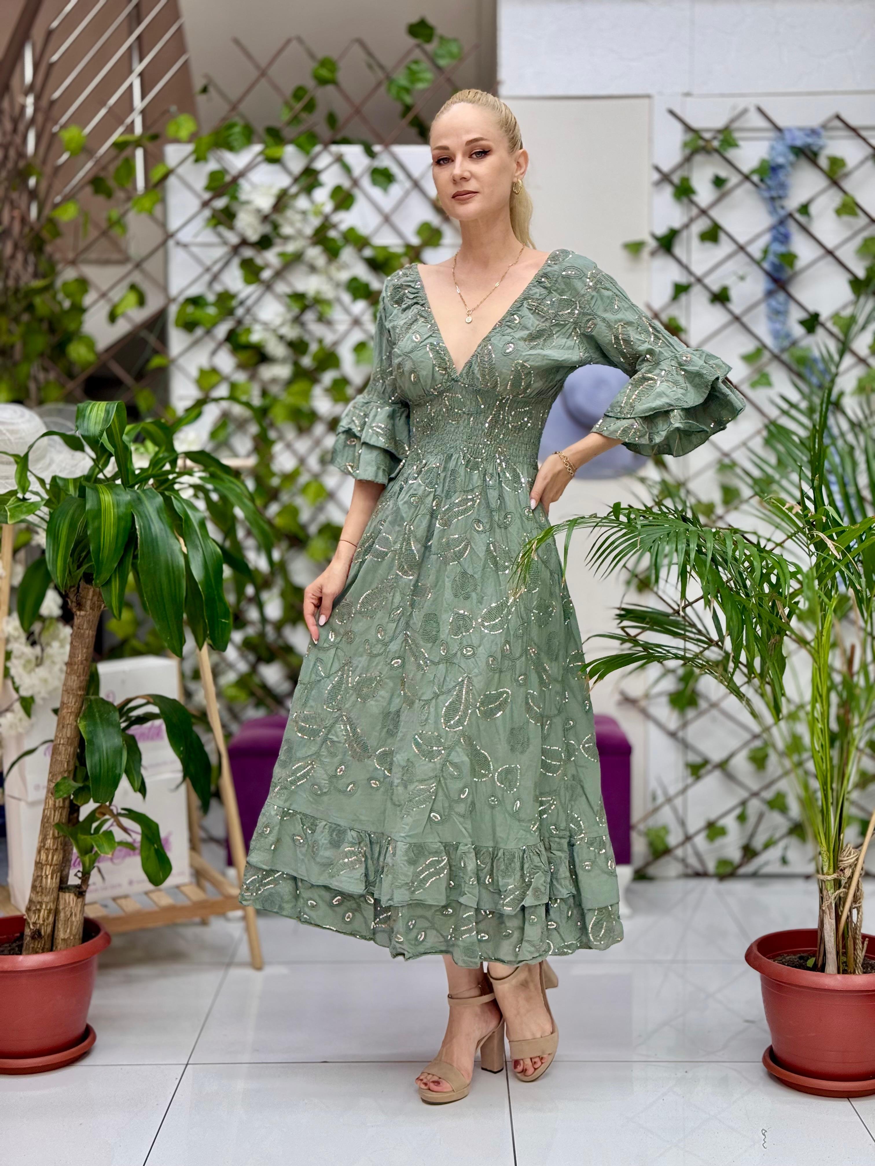 N12071 Vestido Italiano De Algodón Con Cordones Blanco