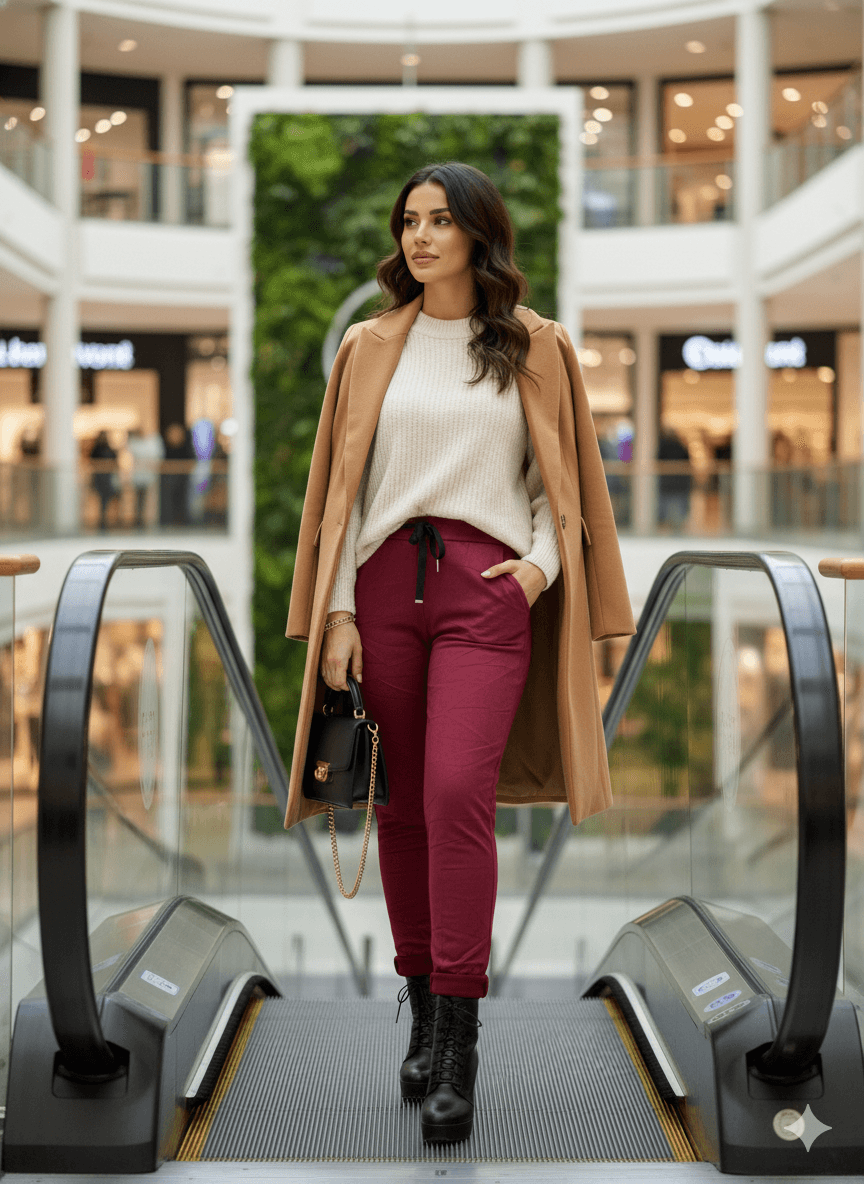 LS57117 İtalyan Süet Pantolon Bordo