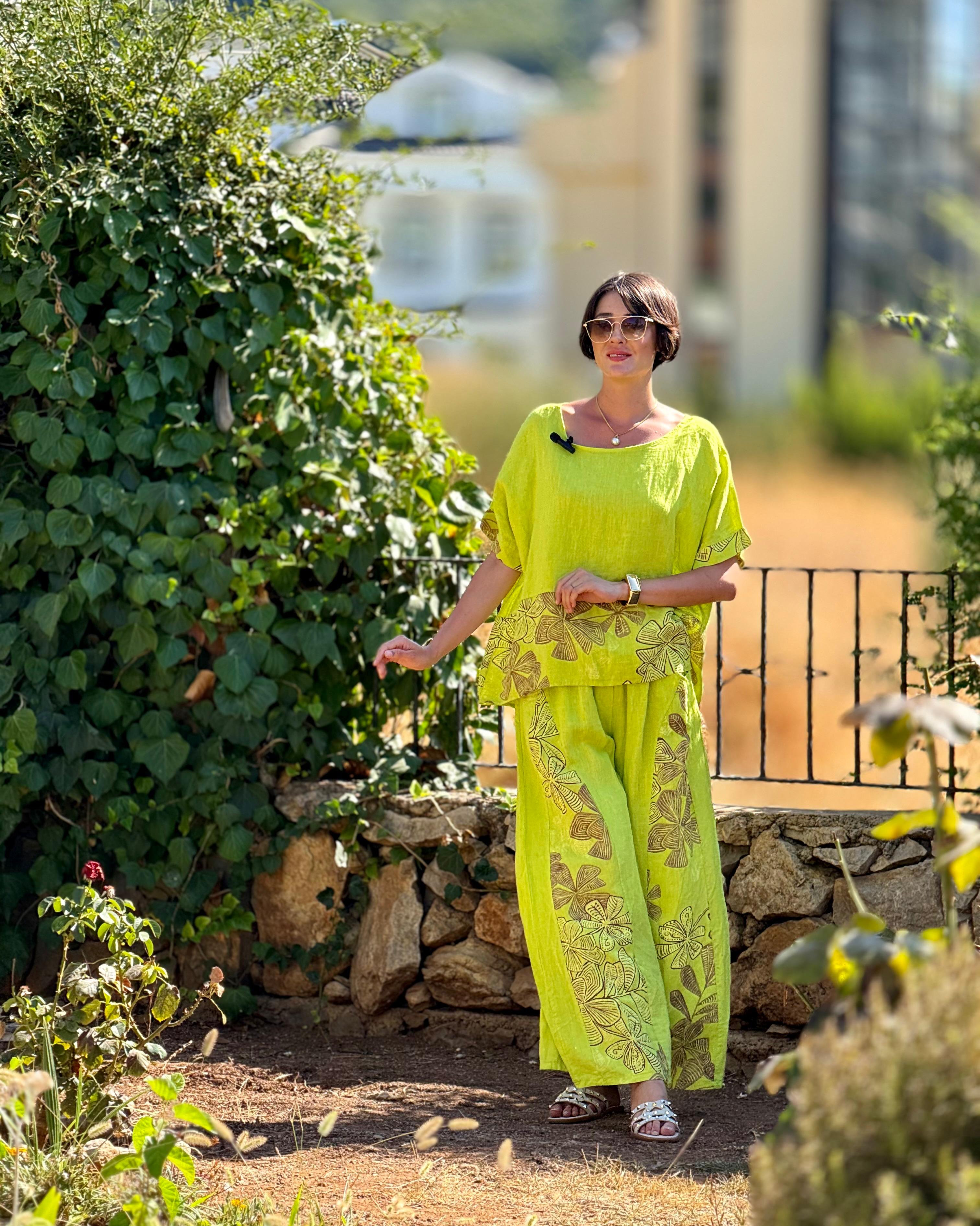 N10661 Traje Italiano Lino Ciruela