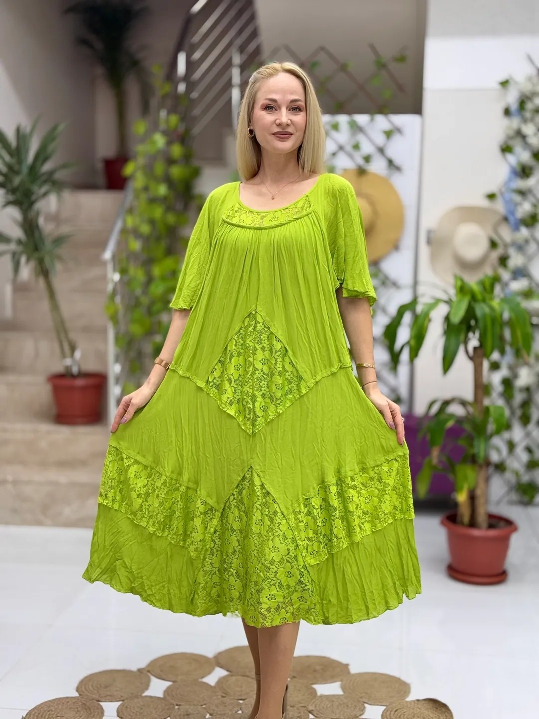 M1055 Vestido Voile Ventana Blanco