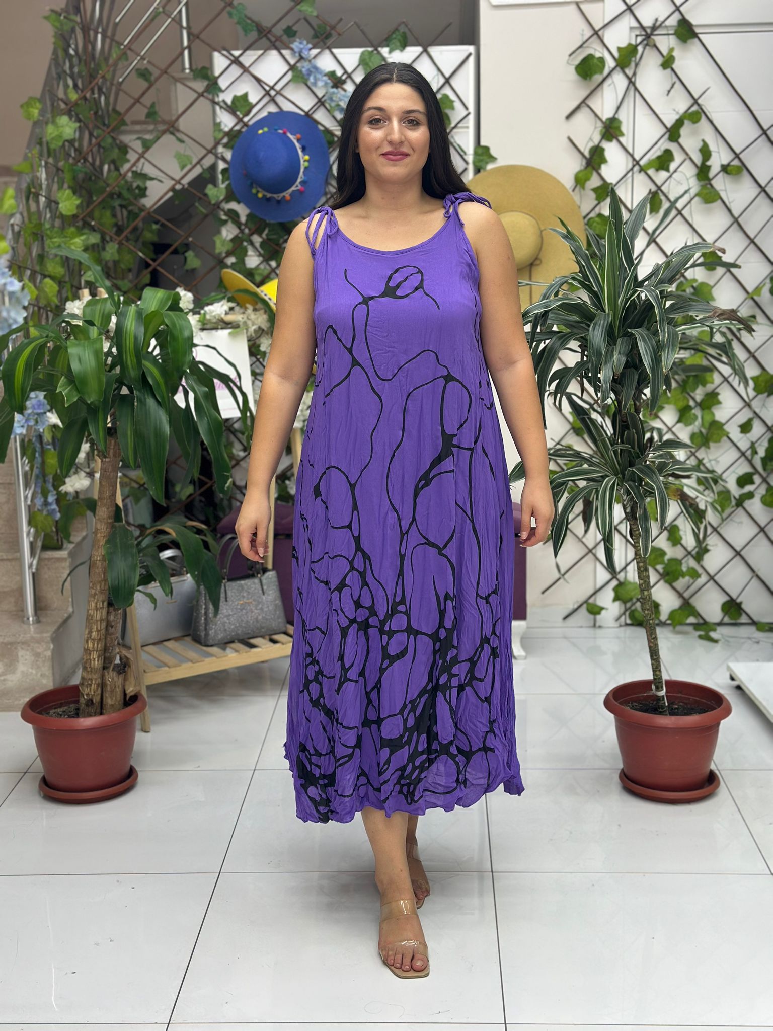 VL1245 Kolsuz Vual Elbise Mor