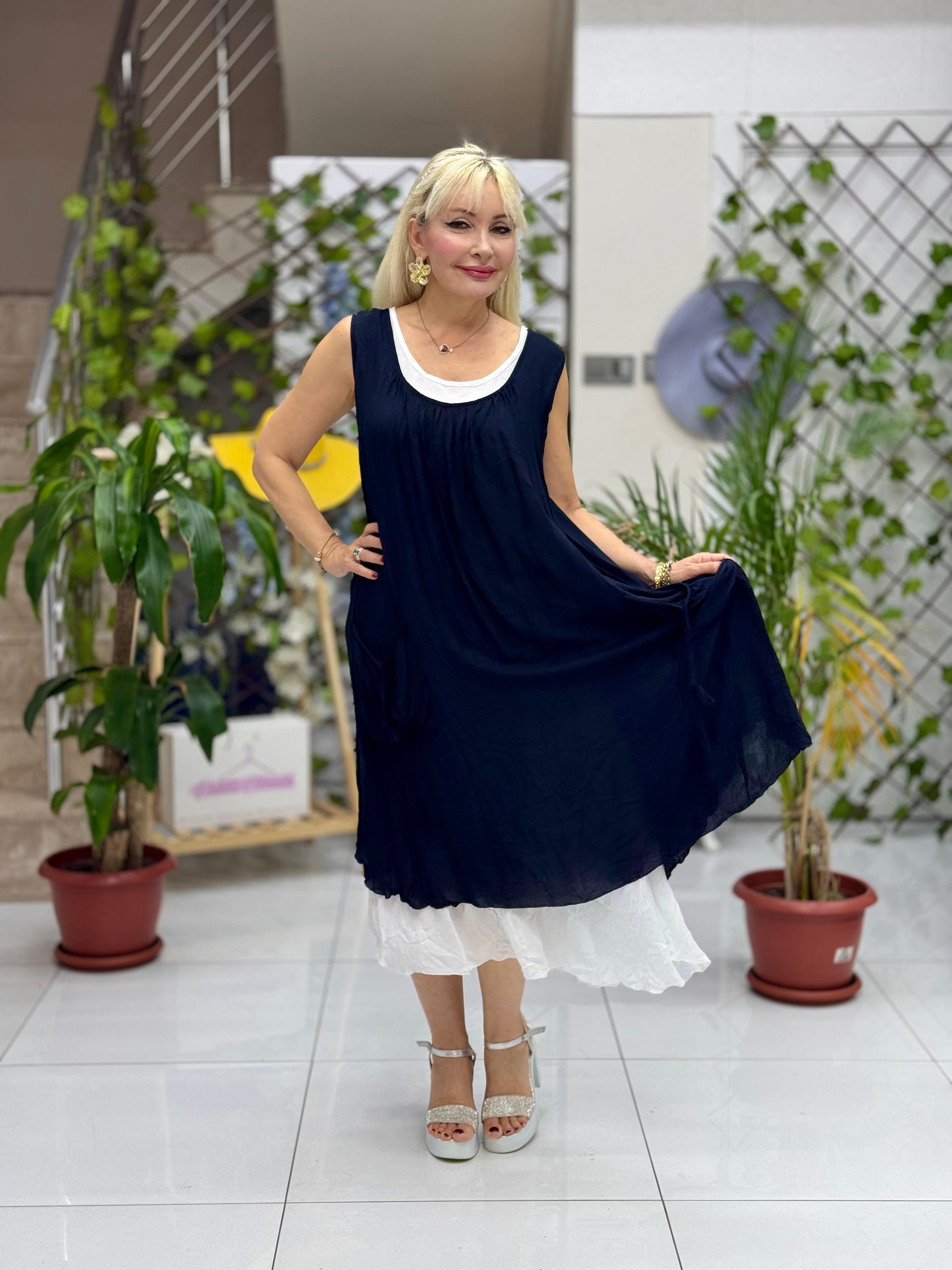 M1046 Vestido Voile Sin Mangas Rojo