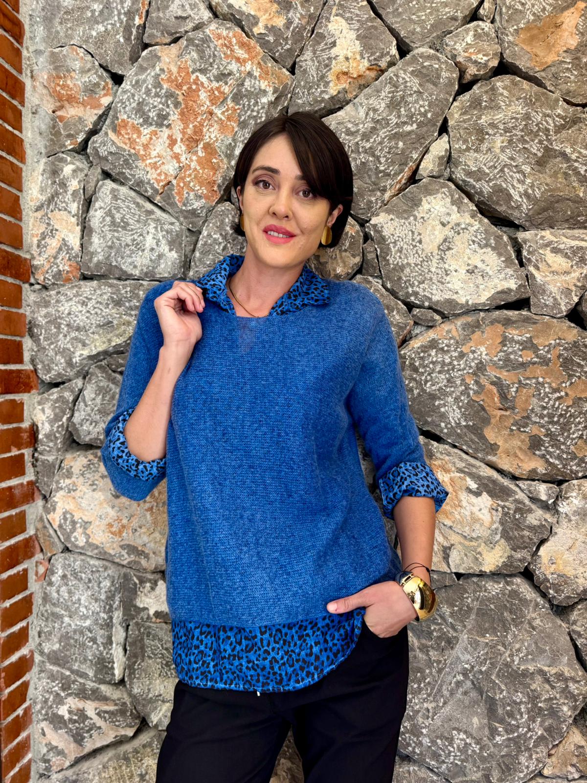 P6811 Prendas de punto con estampado de camuflaje Caqui