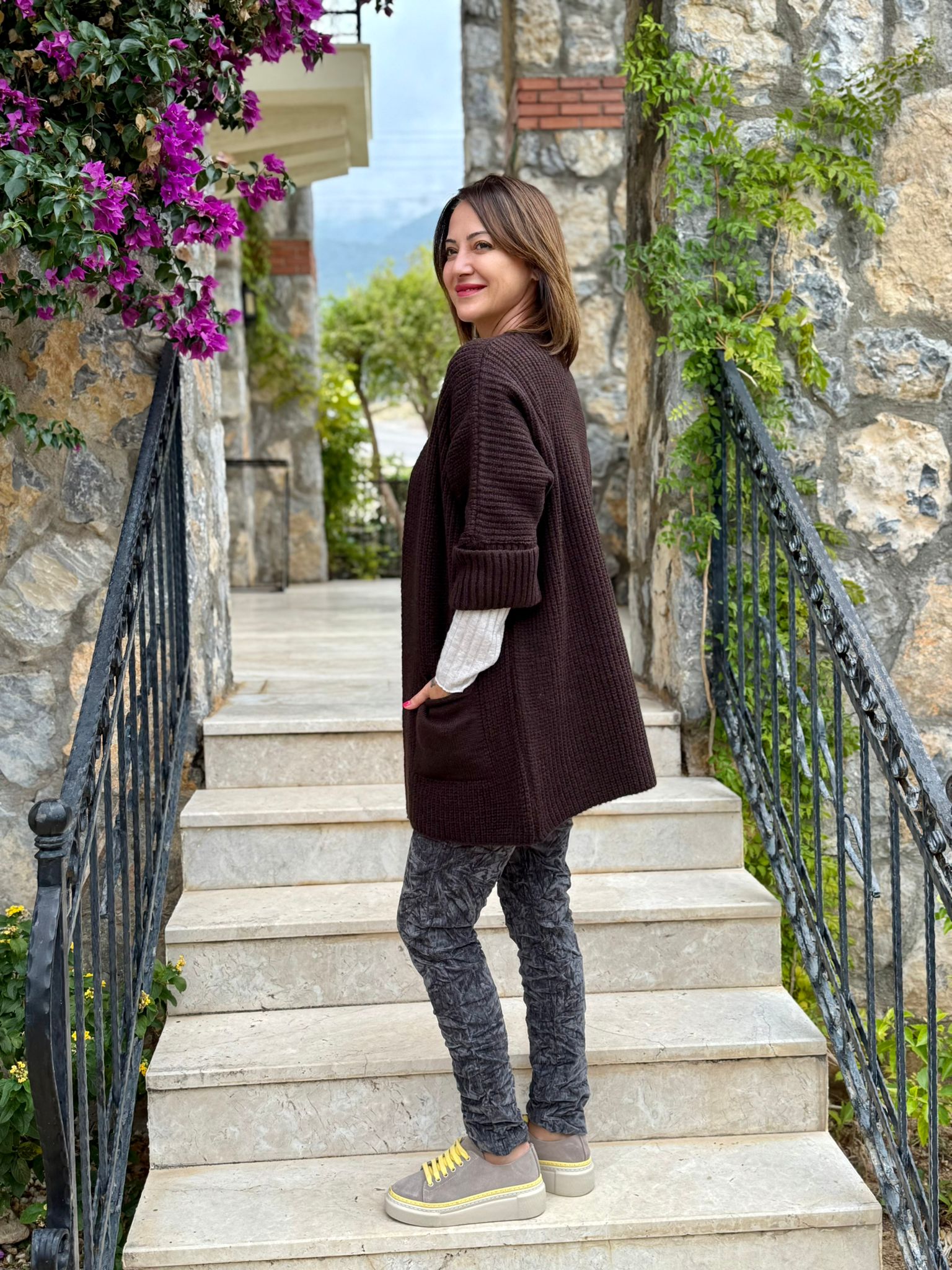 Sc2403 Jersey De Punto Lavado Marrón