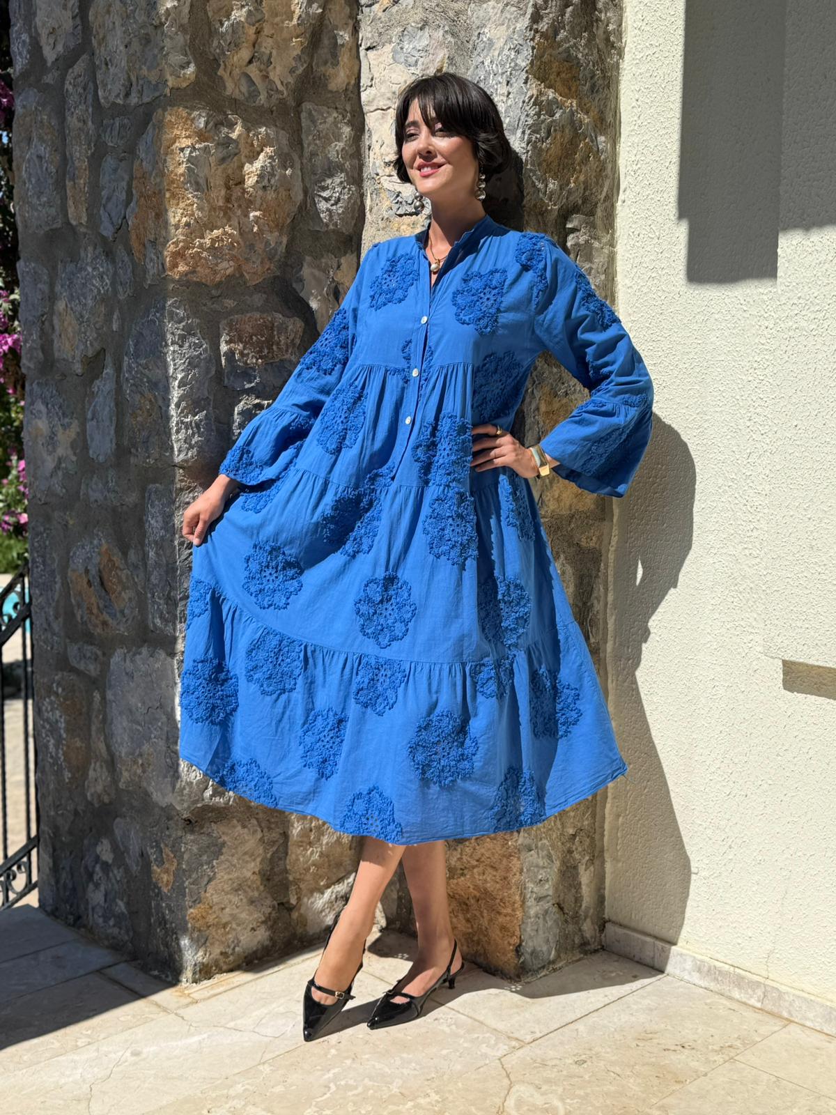 N20725 Vestido de algodón italiano Rosa
