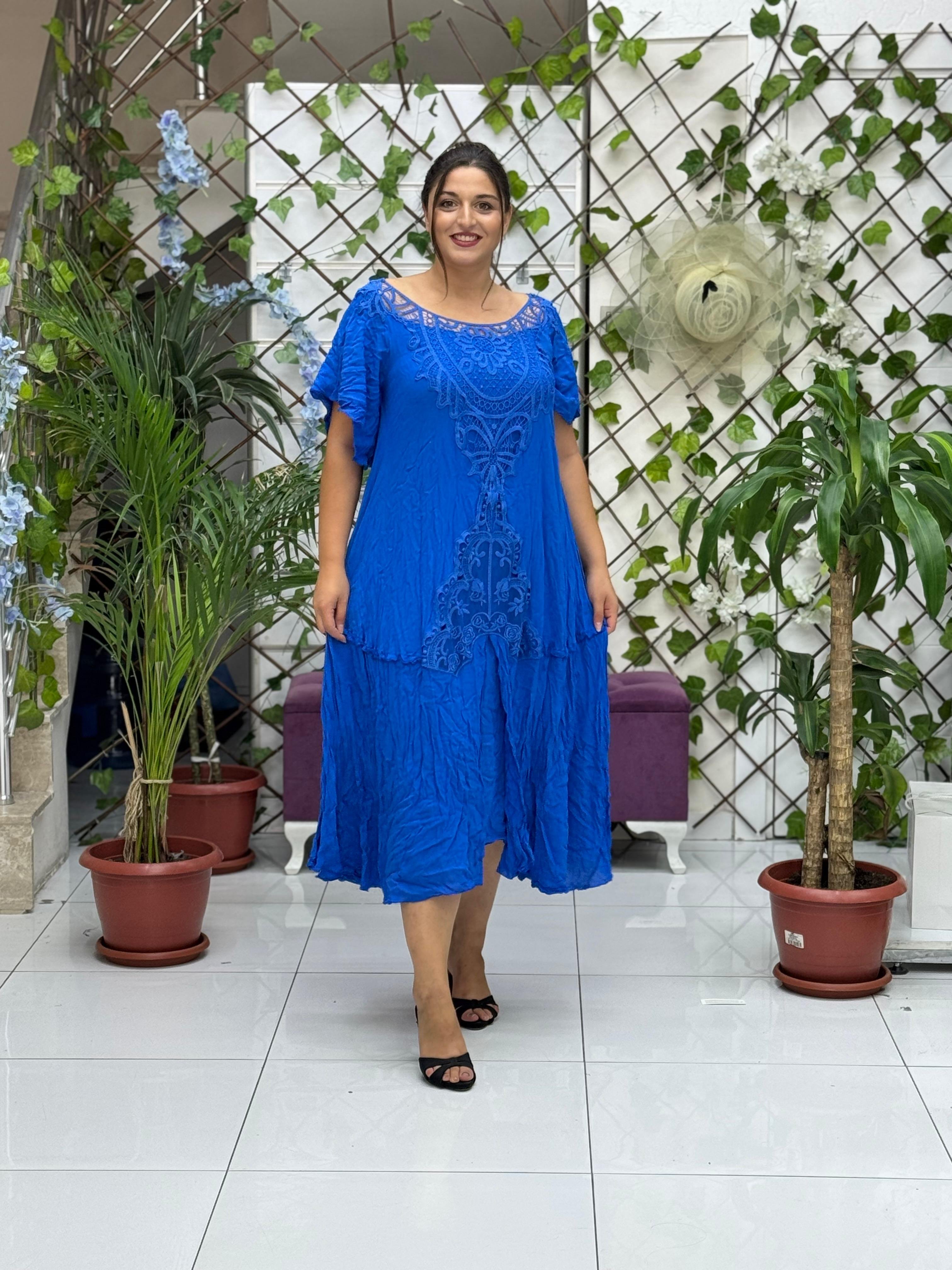 VL1420 Hürrem Vual Elbise Saks