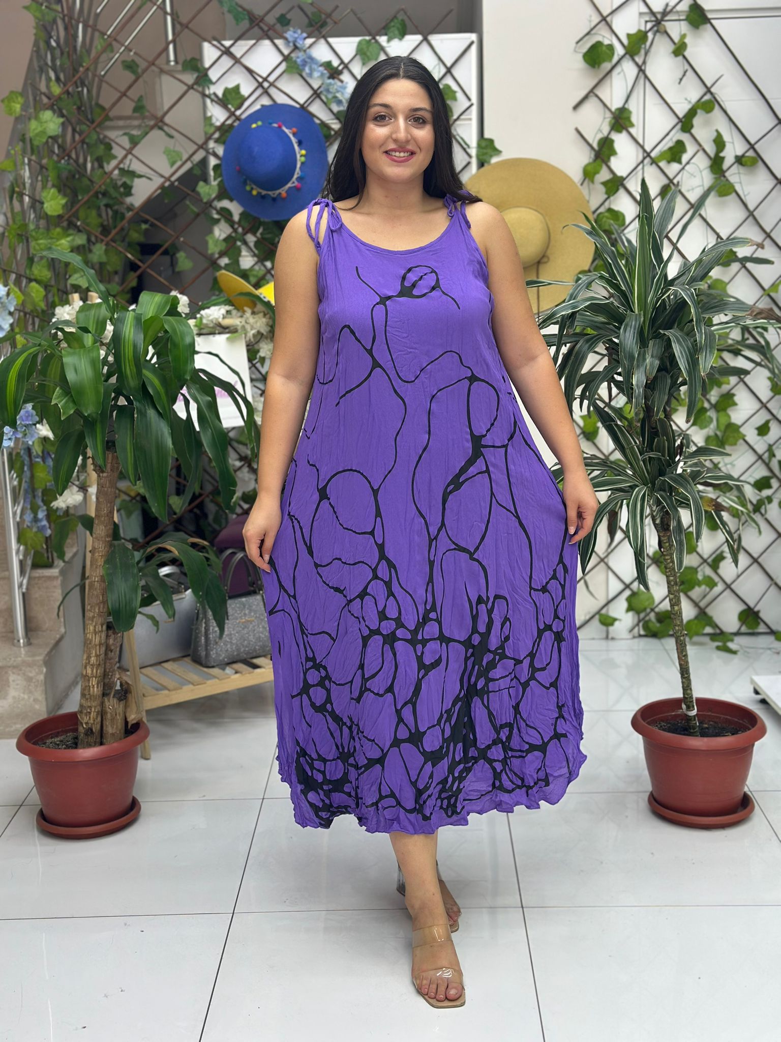 VL1245 Kolsuz Vual Elbise Mor