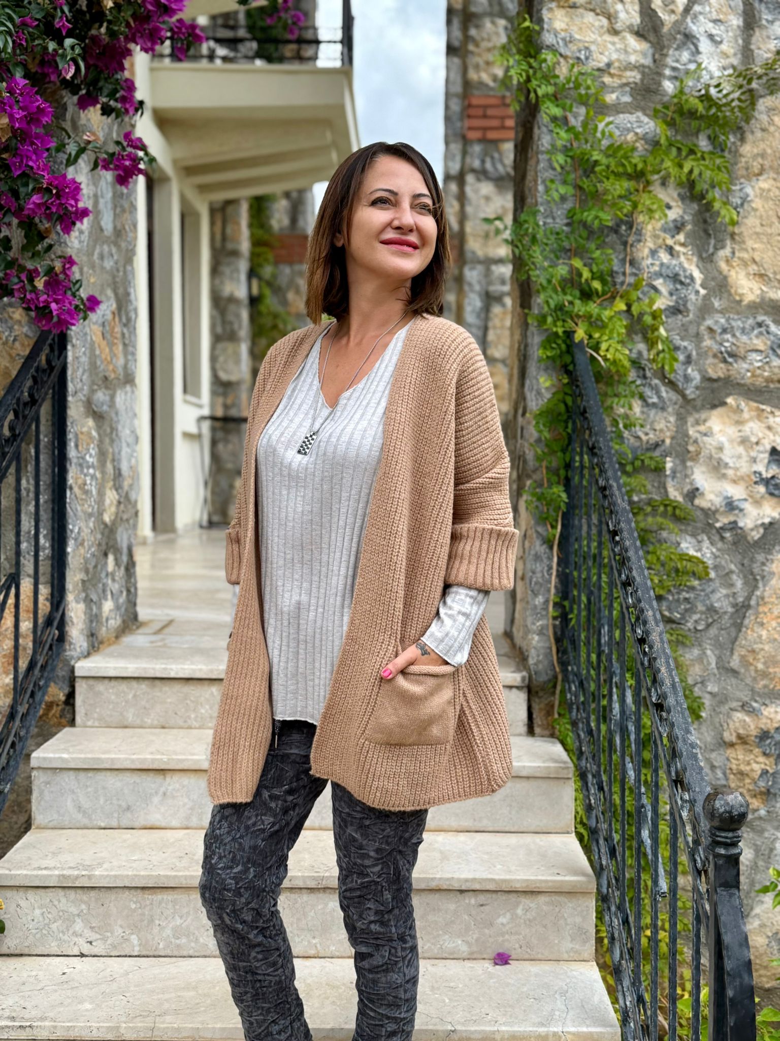 Sc2403 Jersey De Punto Lavado Marrón